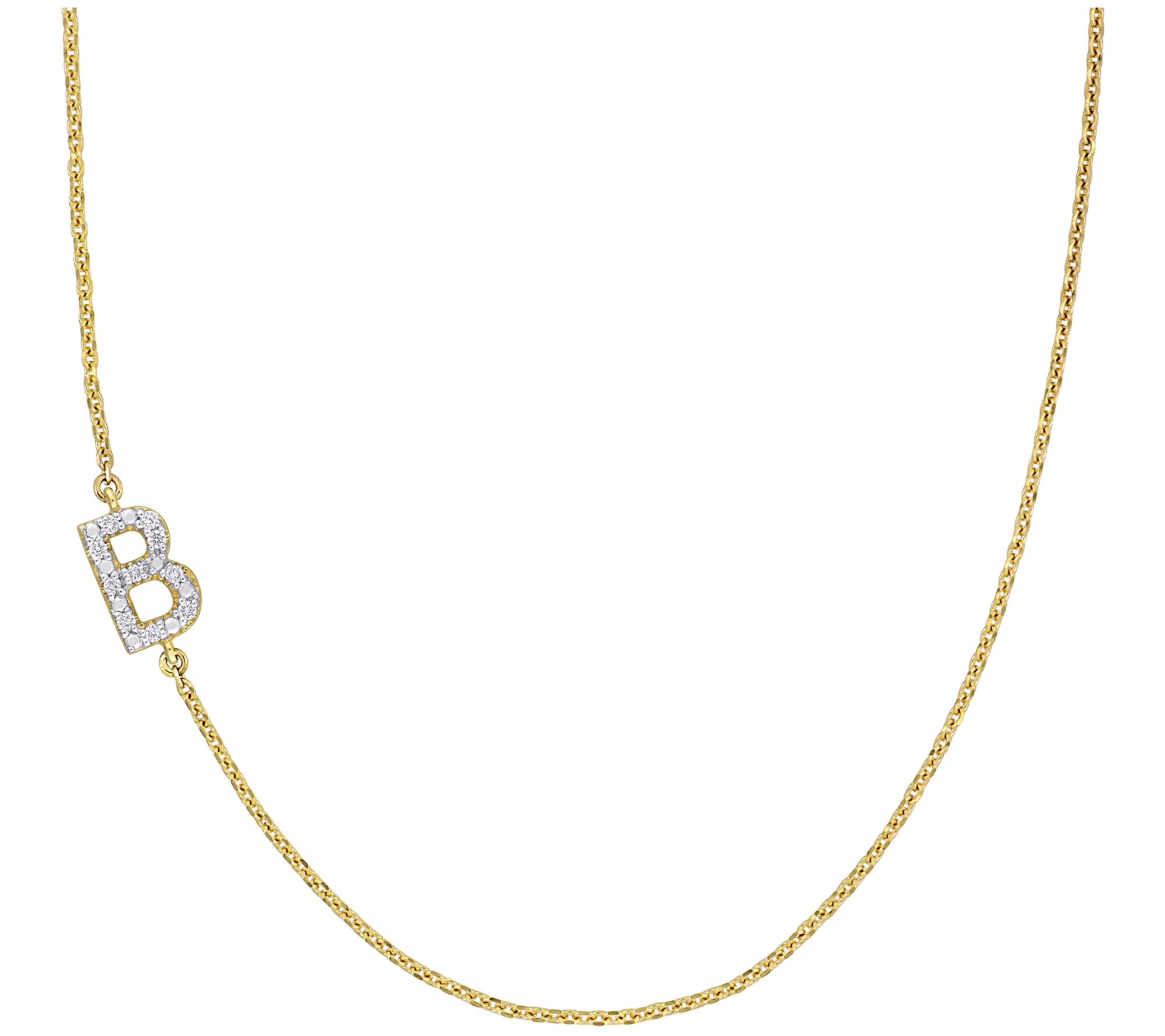 Affinity Diamond Accent Initial Necklace, 14K Gold