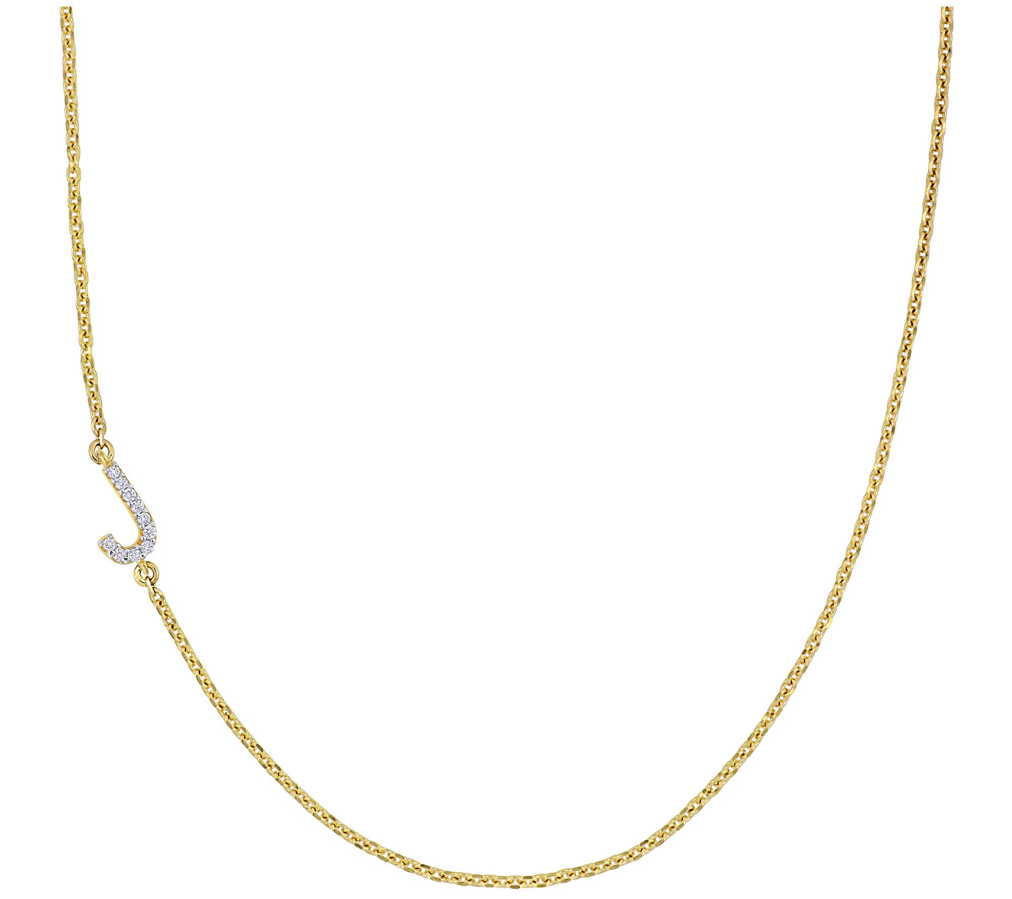 Affinity Diamond Accent Initial Necklace, 14K Gold