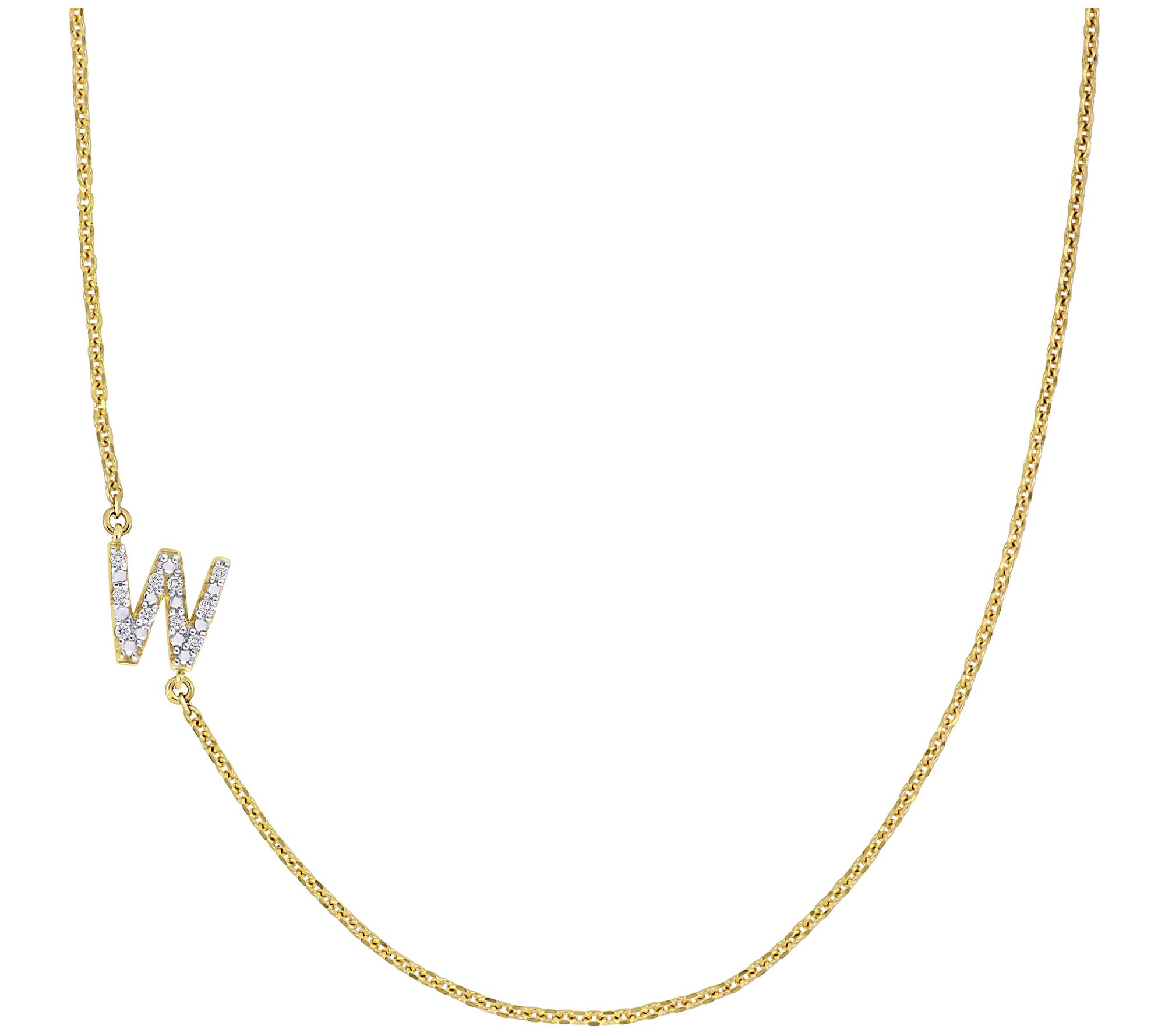 Affinity Diamond Accent Initial Necklace, 14K Gold