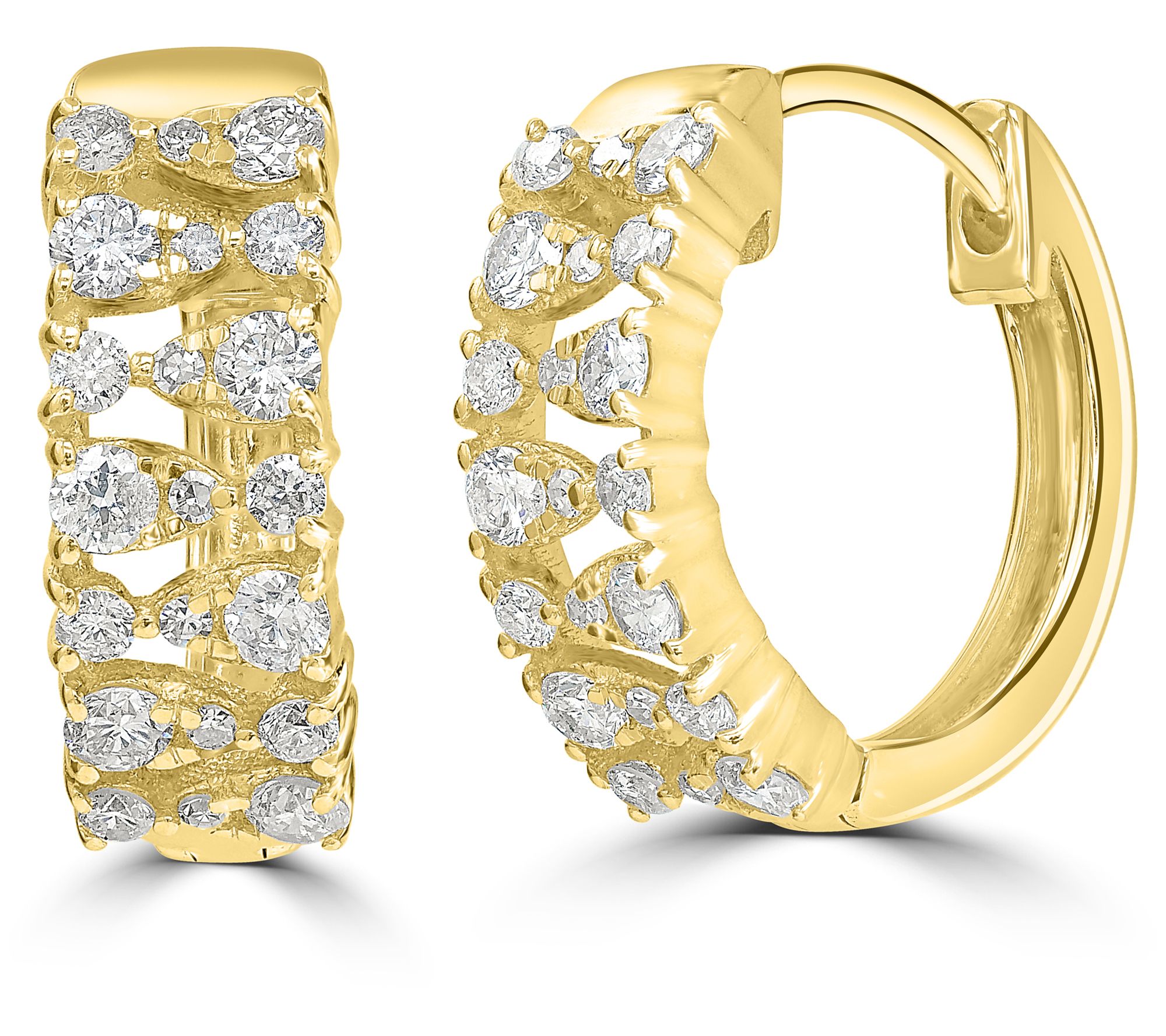 Affinity Diamonds 0.50 cttw Hinged Hoop Earrings, 14K Gold