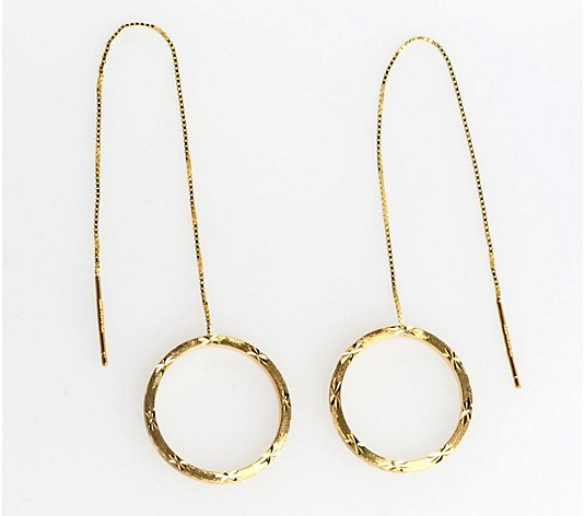 Alkeme 10K Gold Circle of Life Threader Earrings