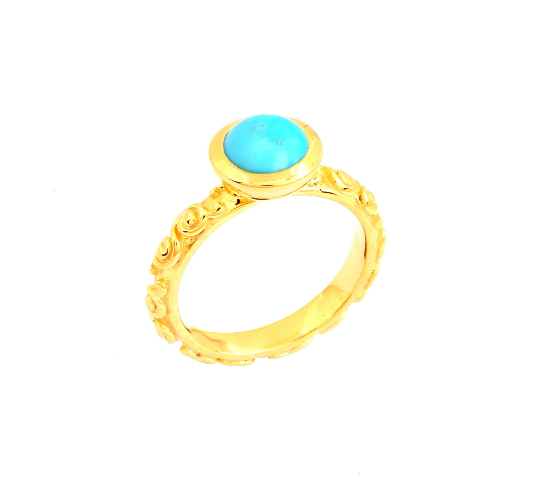 Affinity Gems Sterling Silver Turquoise Bezel Set Ring