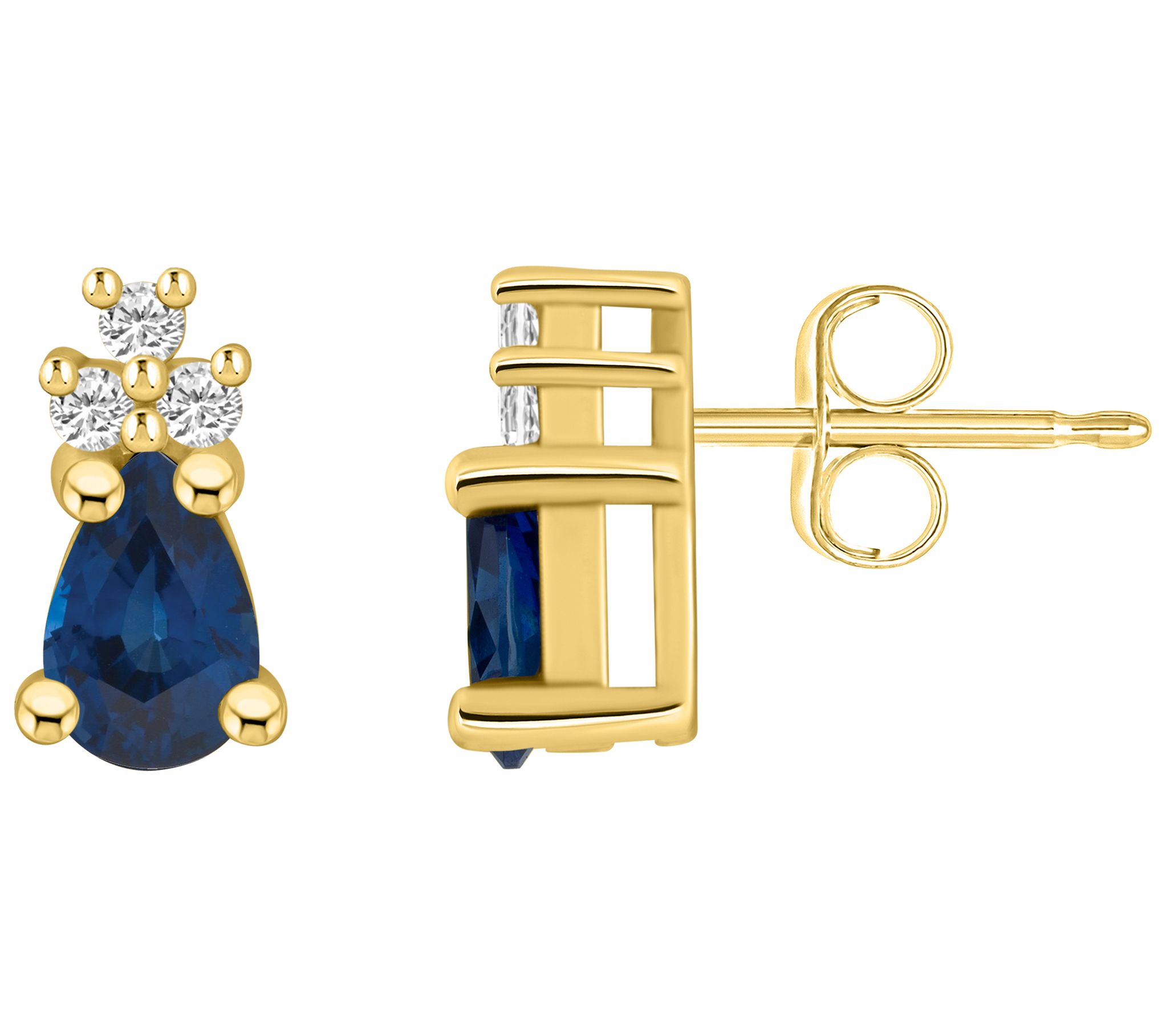 Affintiy Gems Gemstone & Diamond Accent Earrings, 14K Gold
