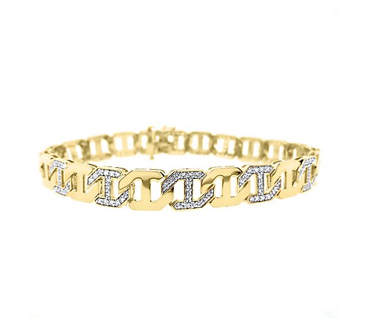 Men's 2.50 cttw Diamond Link Bracelet, 14K Gold