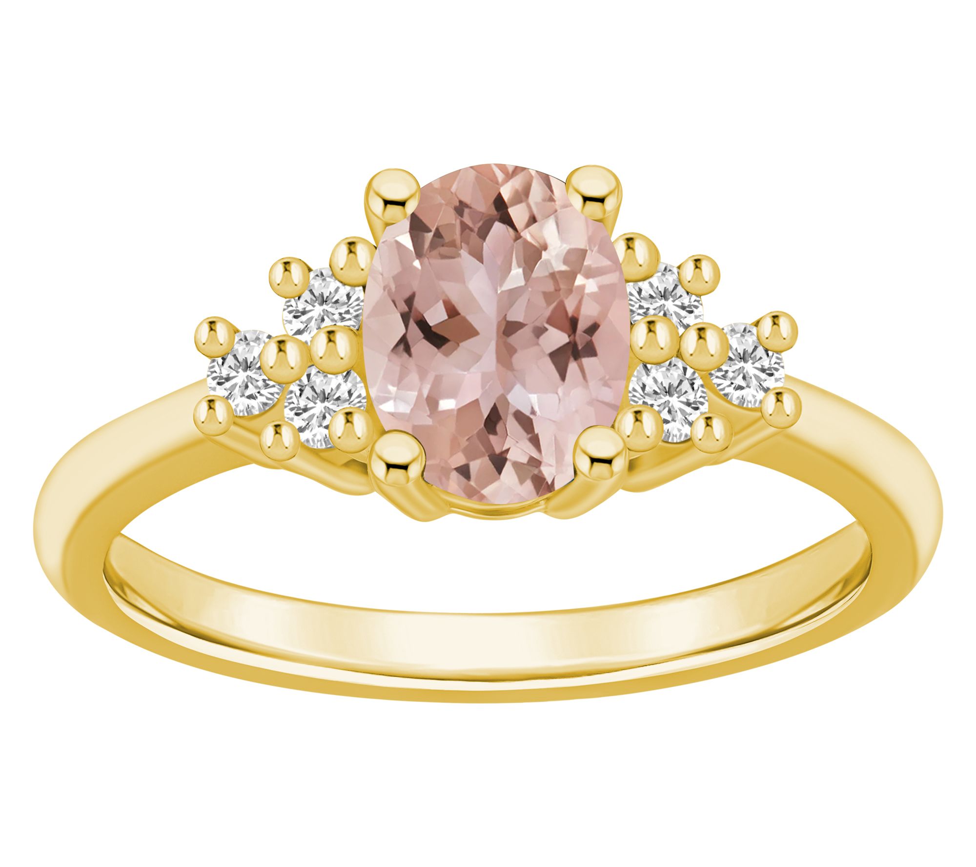 Affinity Gems Oval Morganite & Diamond Accent Ring, 14K Gold