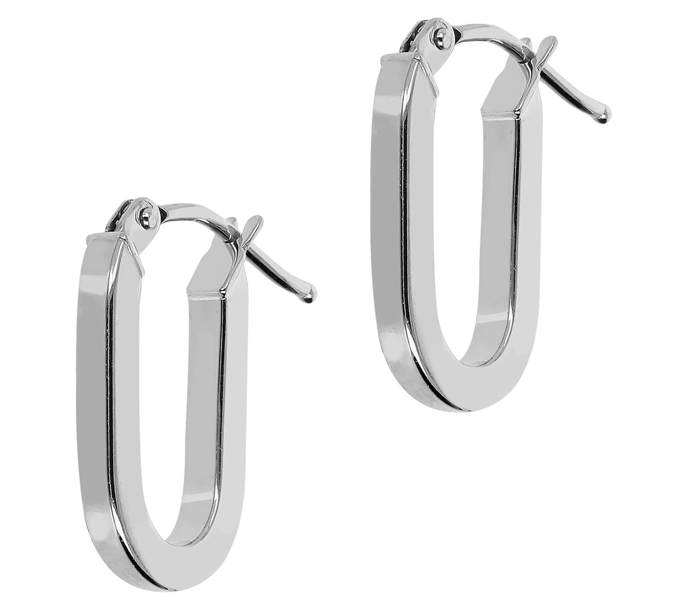 EternaGold Polished Paperclip Link Hoop Earring, 14K Gold - QVC.com