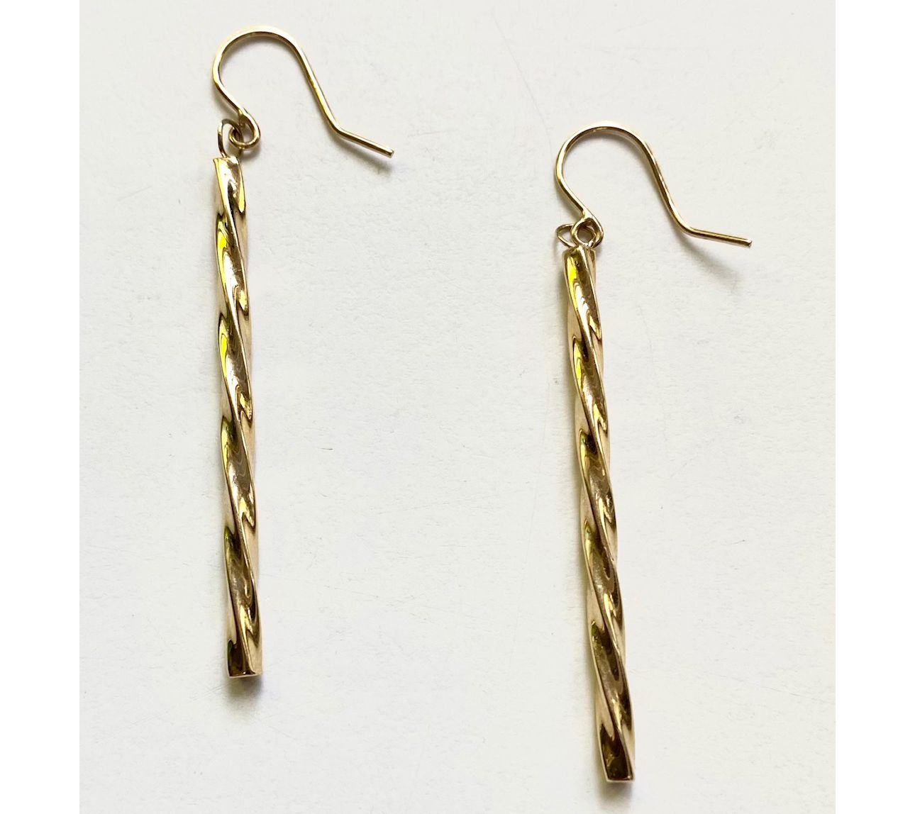 Alkeme 14K Gold Twisted Tube Drop Earrings 
