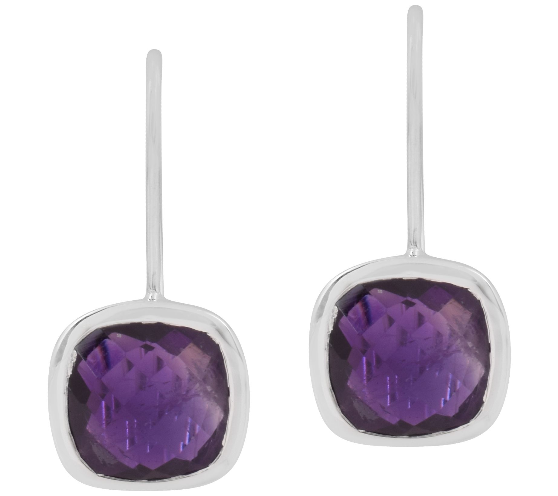 Affinity Gems Amethyst Dangle Earrings, Sterling Silver
