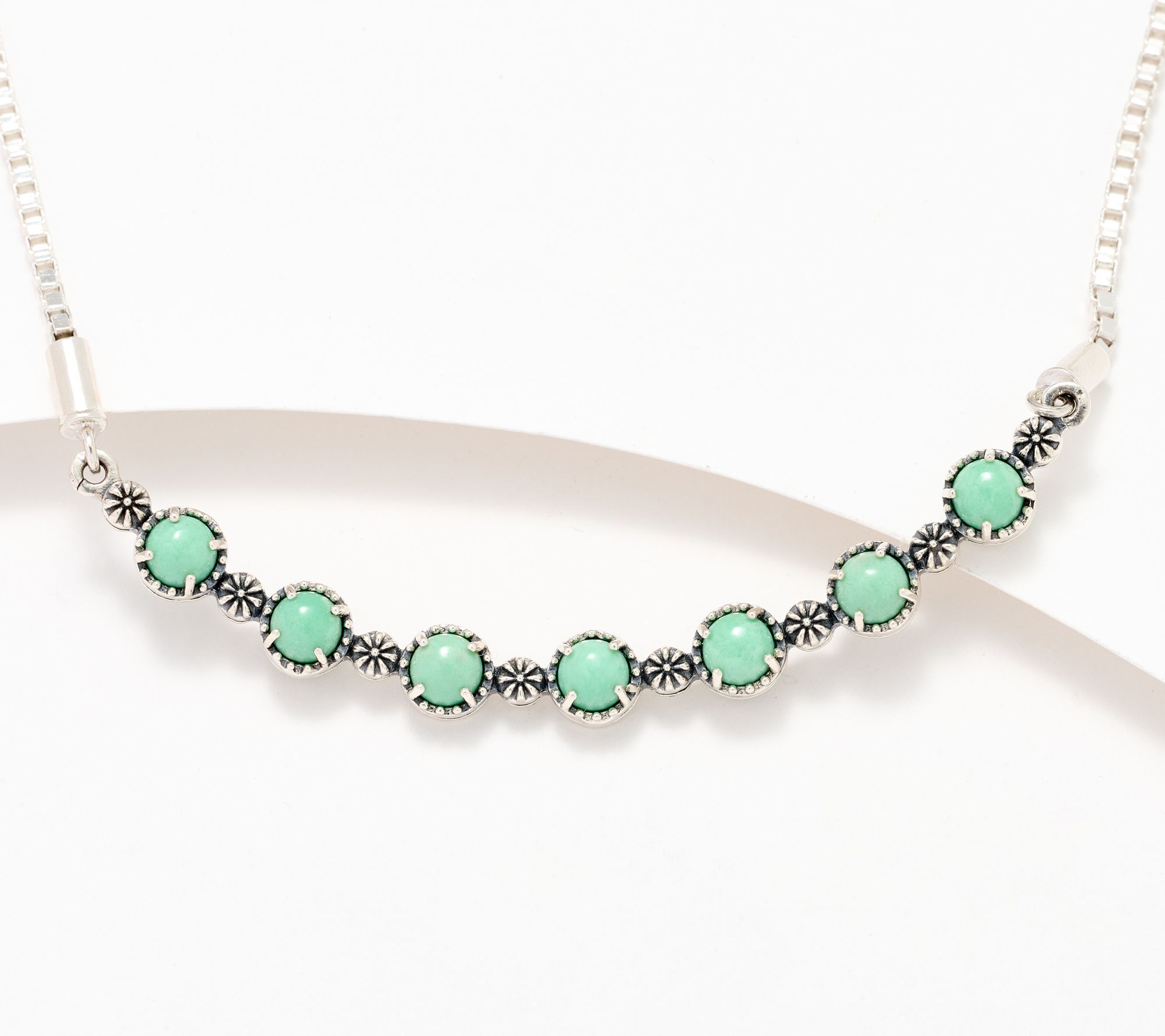 American West Sterling Silver Friendship Gemstone Plaque Necklace