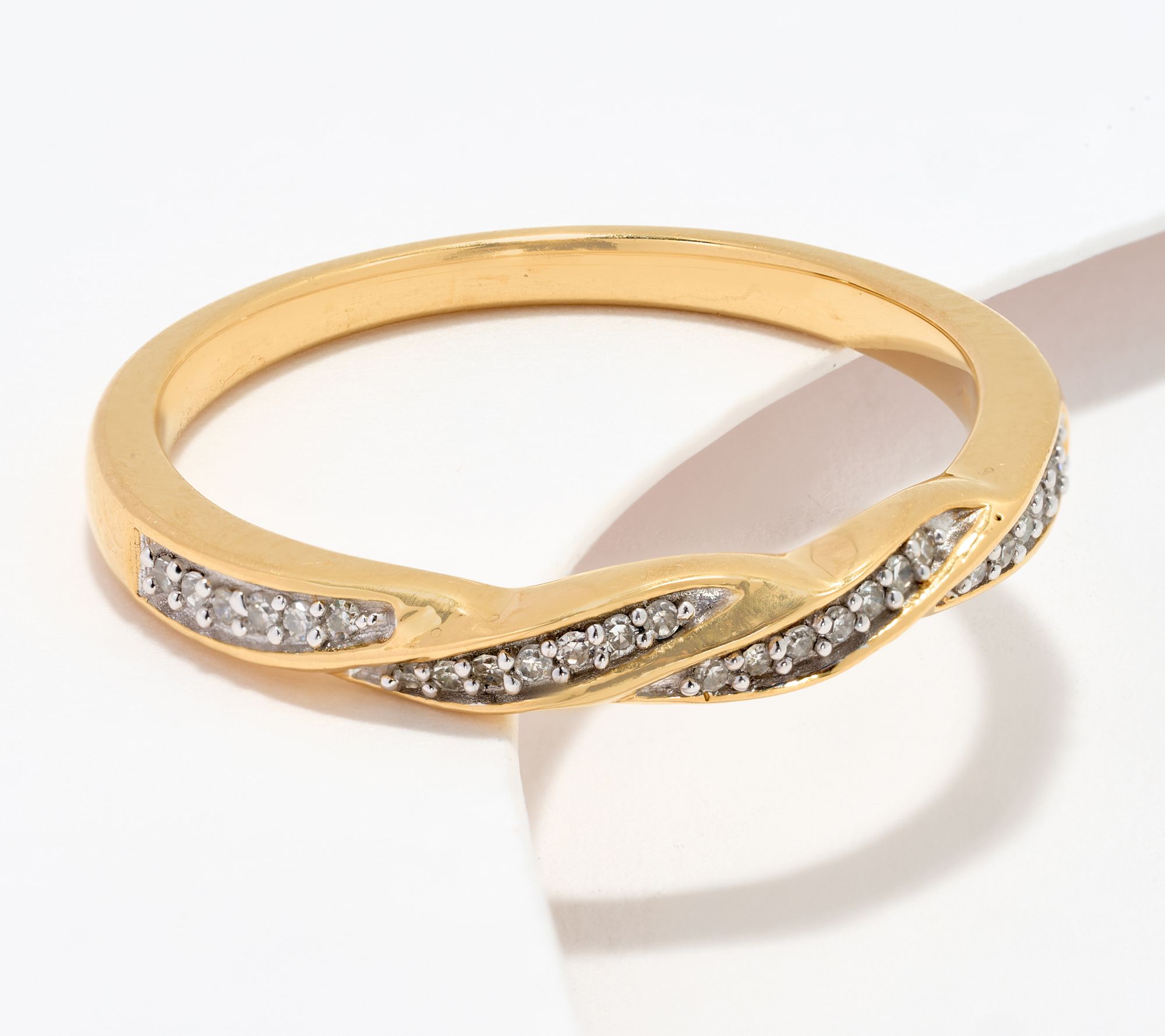 Accents by Affinity 0.08cttw Twisty Stacking Ring, Sterling Silver