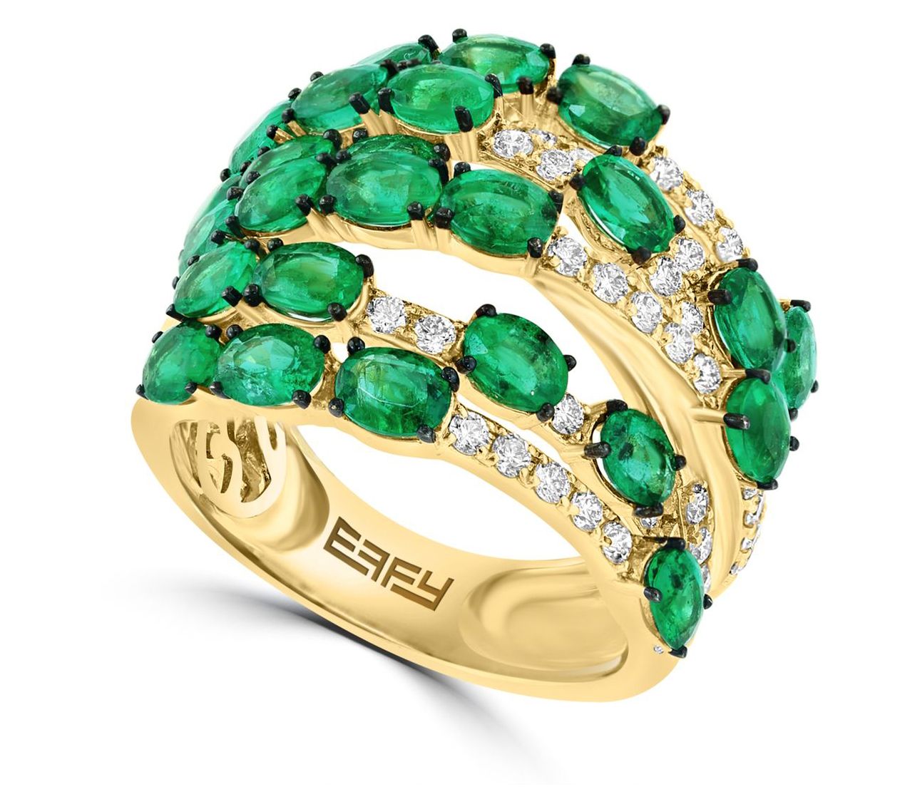Effy Emerald & Diamond Ring, 14K Gold