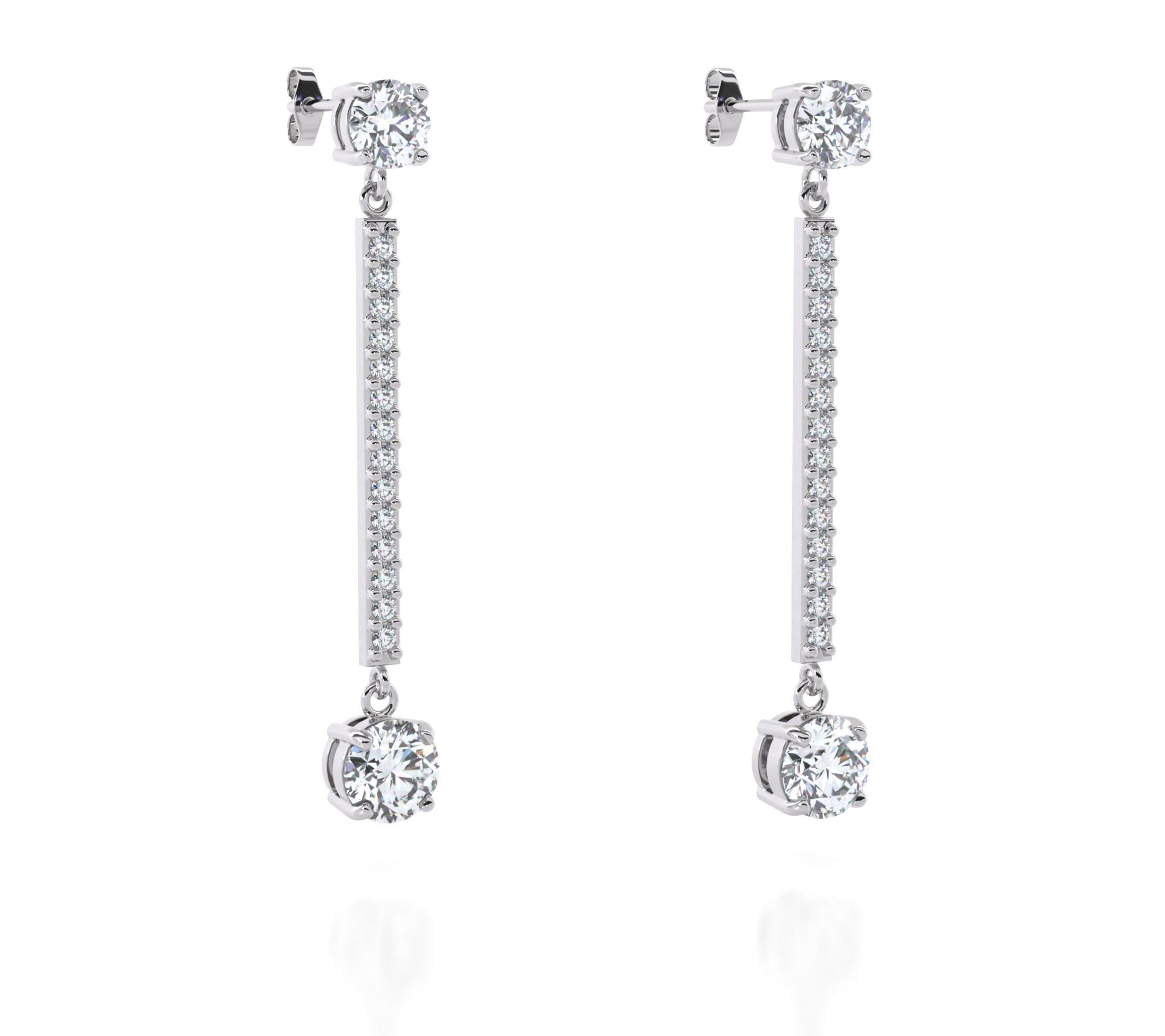 Diamonique 5.10 cttw Dangle Earrings,Sterling Silver
