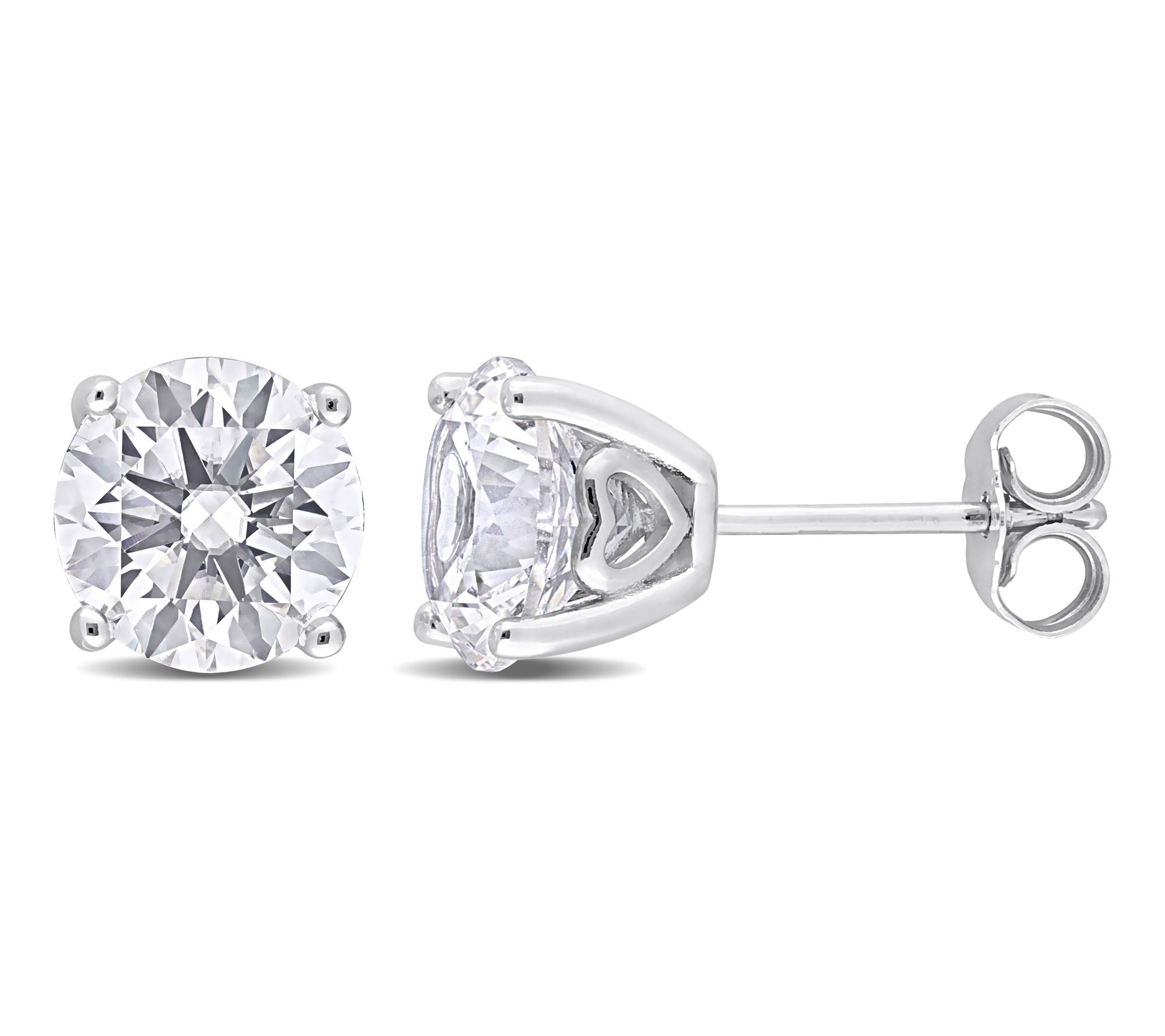 Affinity Gems Lab Created White Sapphire Earrings, Sterling