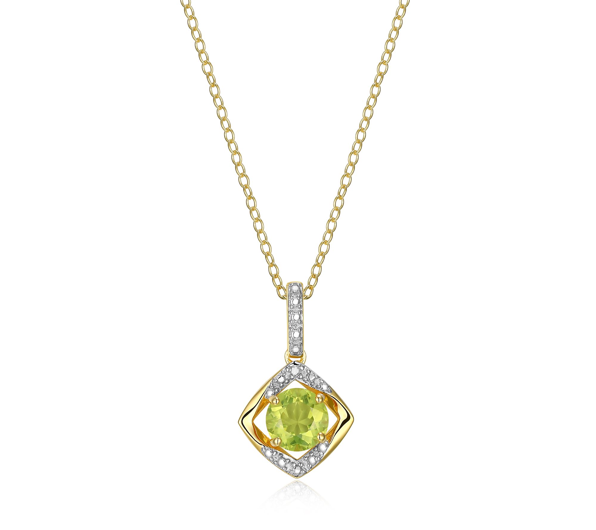 Affinity Gems Birthstone & Diamond Pendant w/ Chain, Sterling