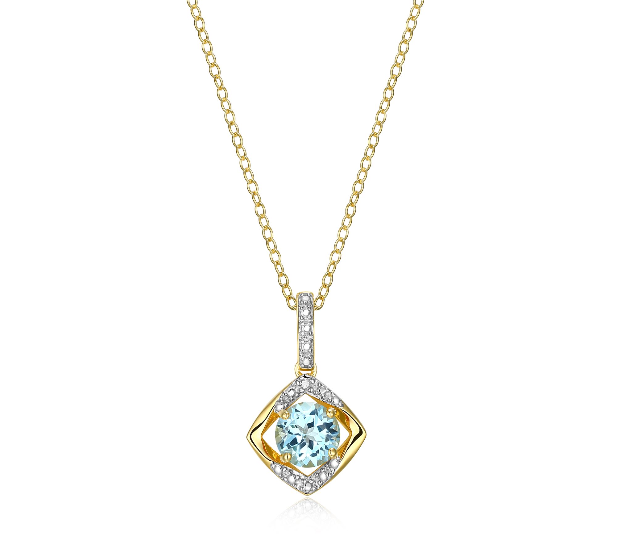 Affinity Gems Birthstone & Diamond Pendant w/ Chain, Sterling