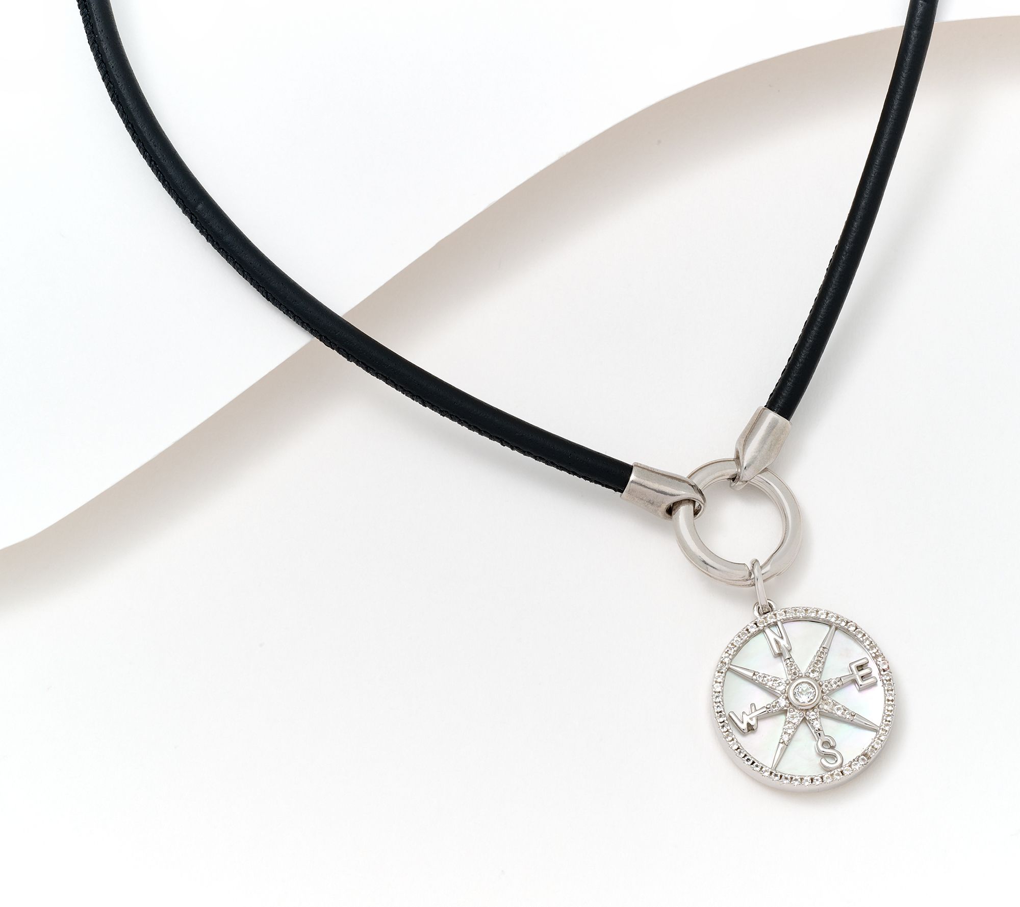 David Markstein Sterling Silver "Find Your Way" Compass Pendant Necklace