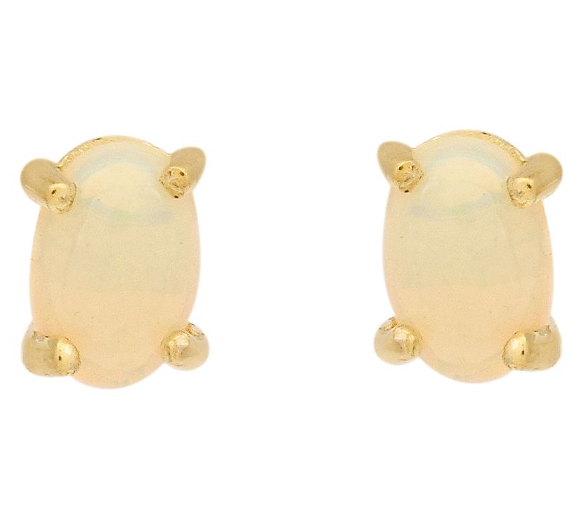 Affinity Gems Ethiopian Opal Stud Earrings, 14KGold Plated