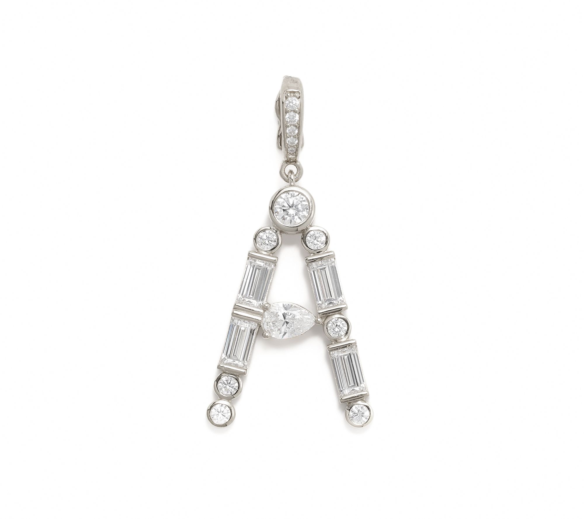 Diamonique x Lulu Frost Initial Charm Enhancer, Sterling Silver