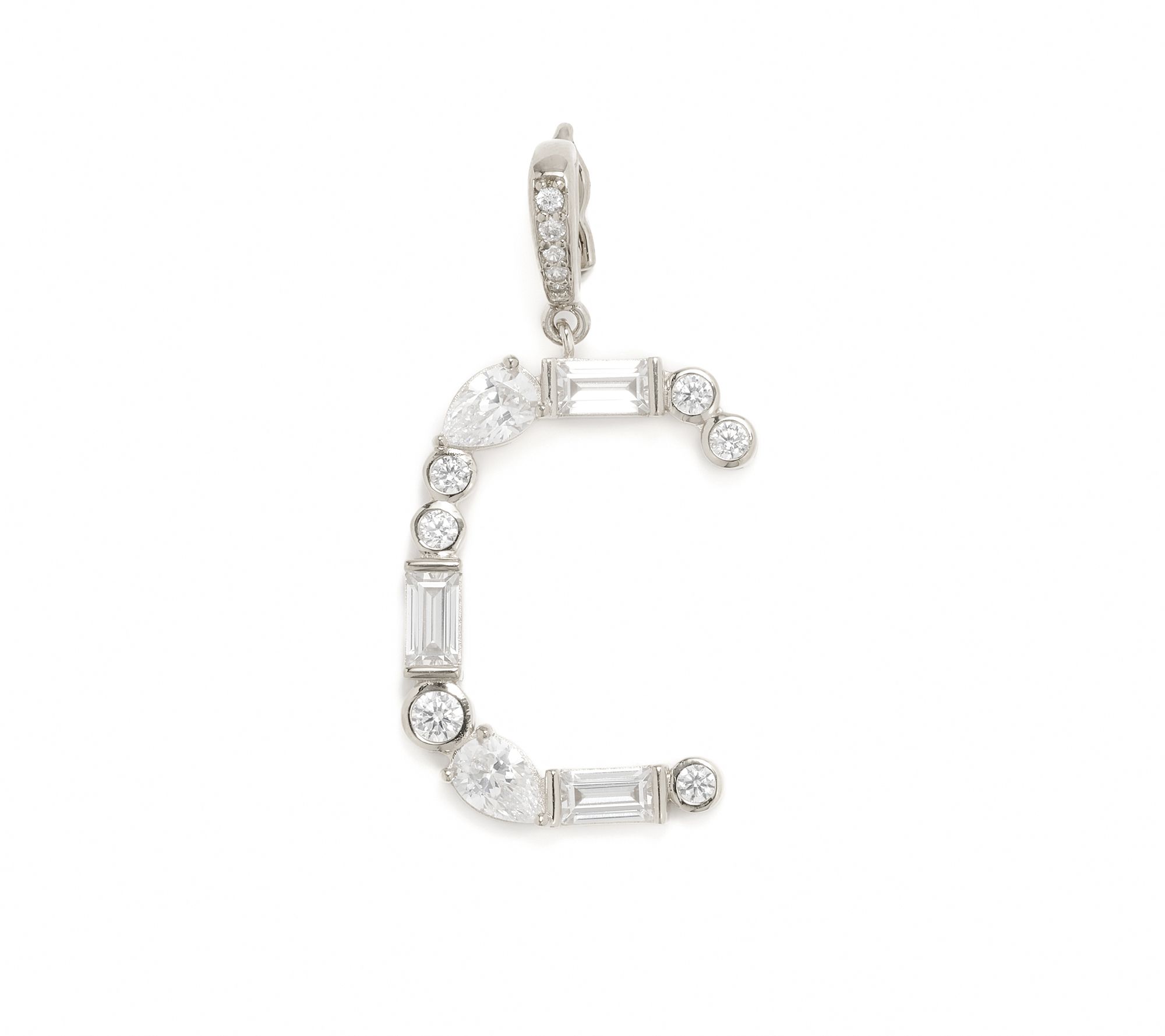 Diamonique x Lulu Frost Initial Charm Enhancer, Sterling Silver