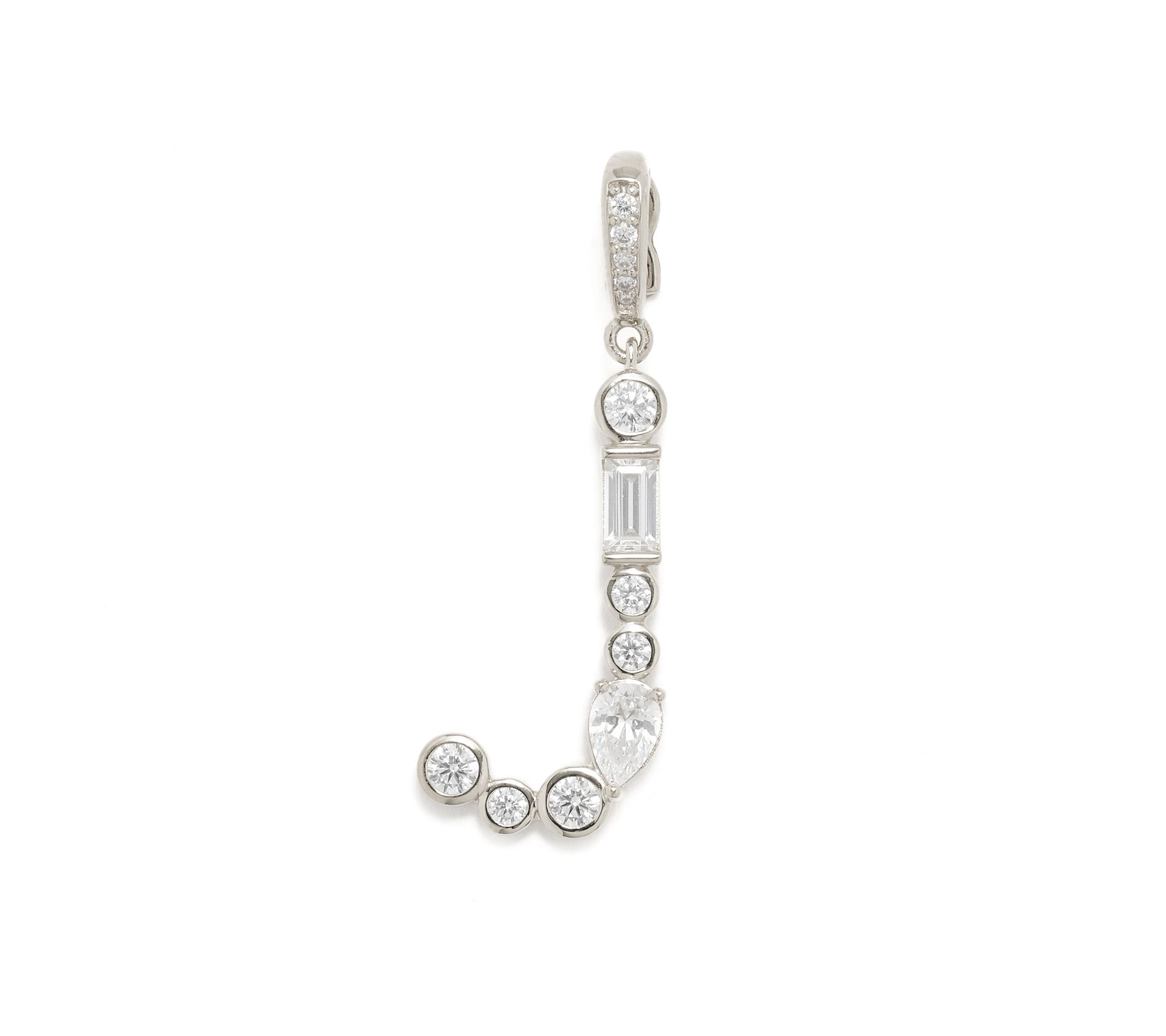 Diamonique x Lulu Frost Initial Charm Enhancer, Sterling Silver