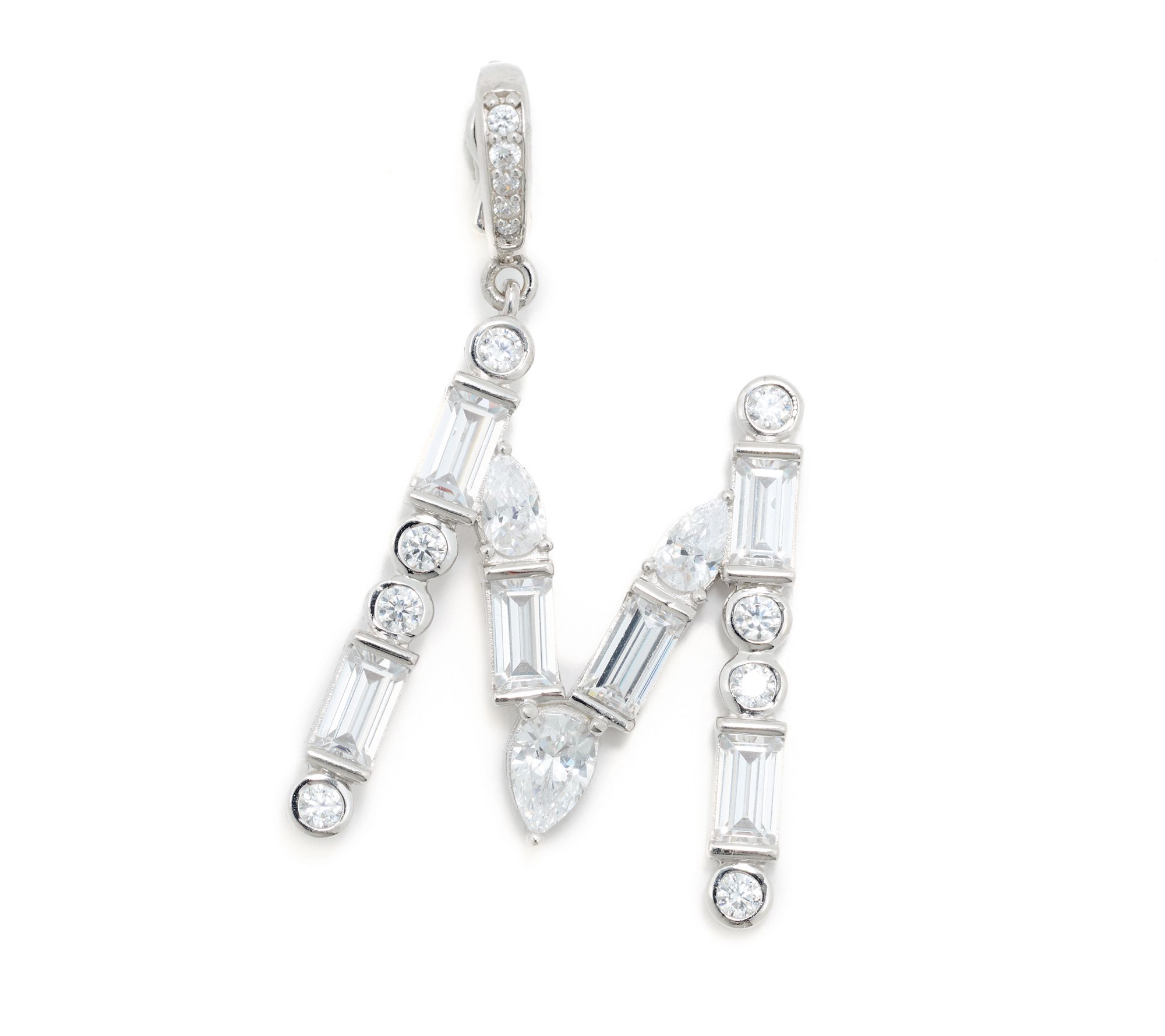 Diamonique x Lulu Frost Initial Charm Enhancer, Sterling Silver