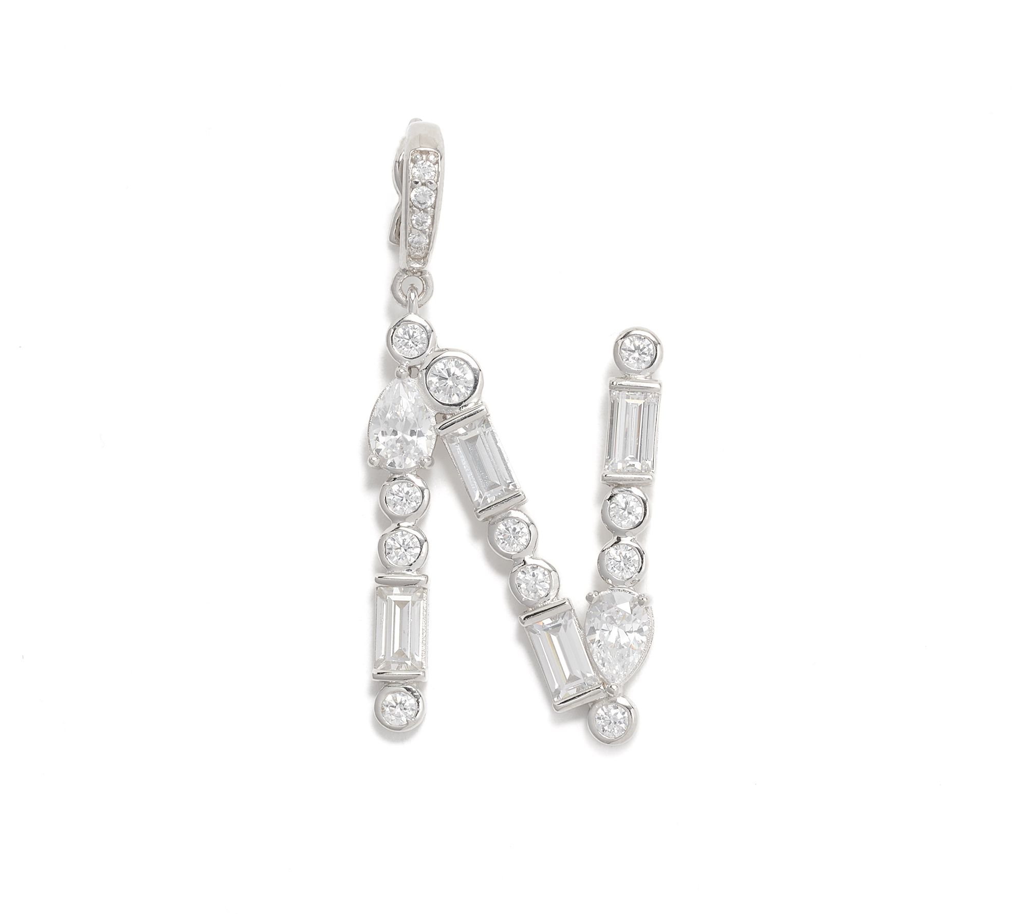 Diamonique x Lulu Frost Initial Charm Enhancer, Sterling Silver