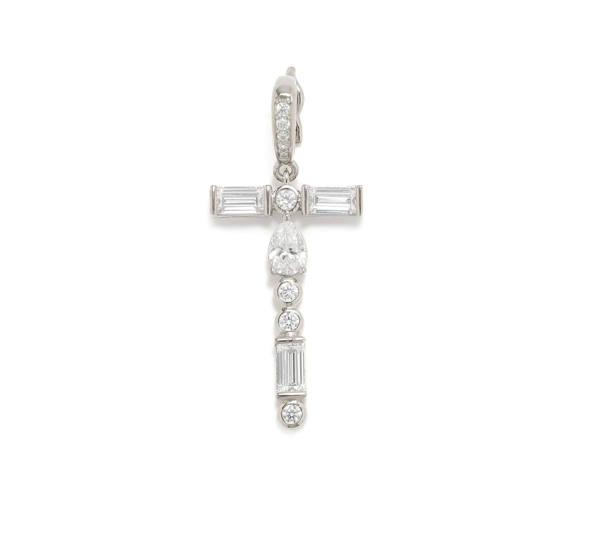 Diamonique x Lulu Frost Initial Charm Enhancer, Sterling Silver