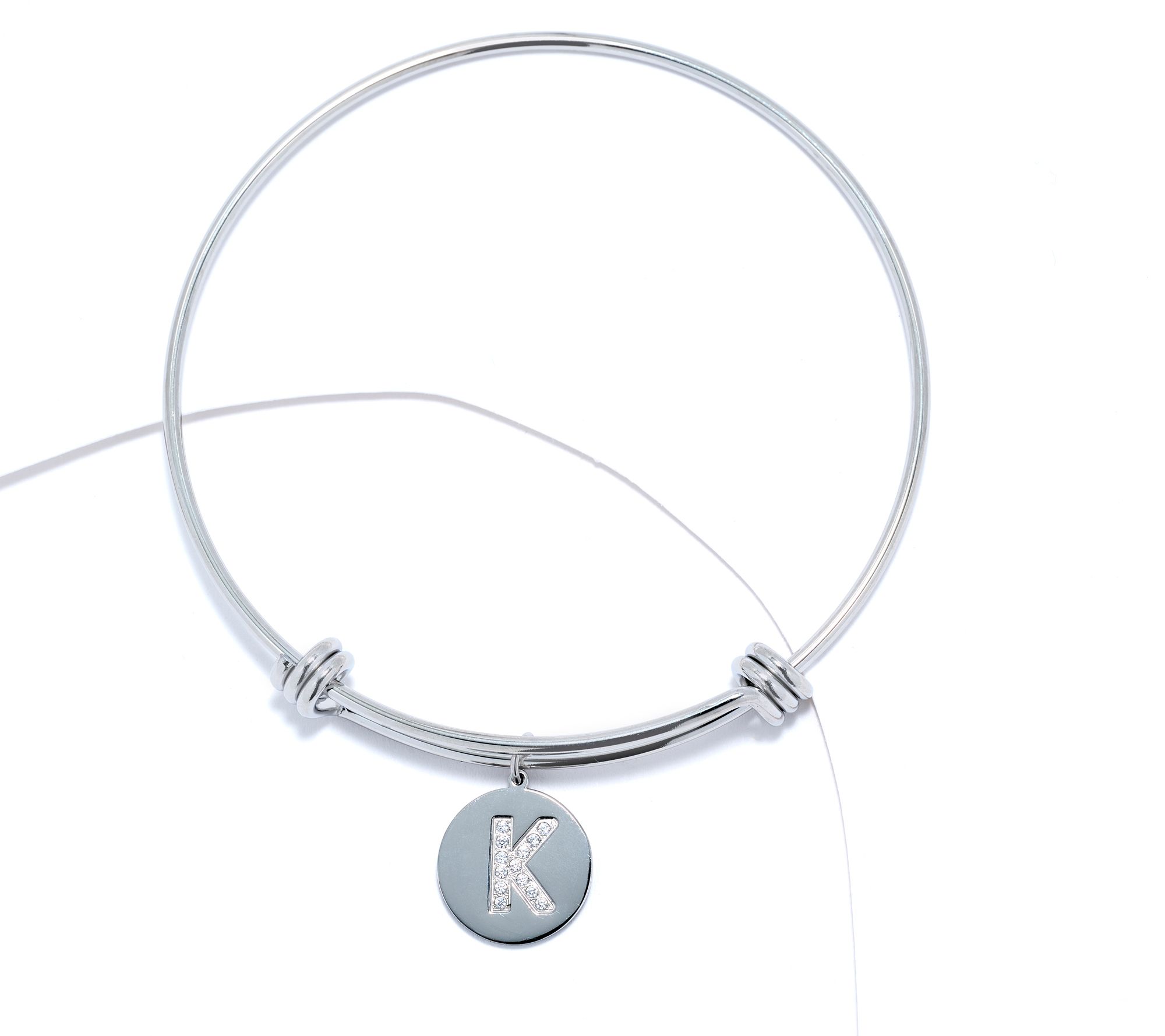 "As Is" Steel by Diamonique Initial Bracelet, Silvertone