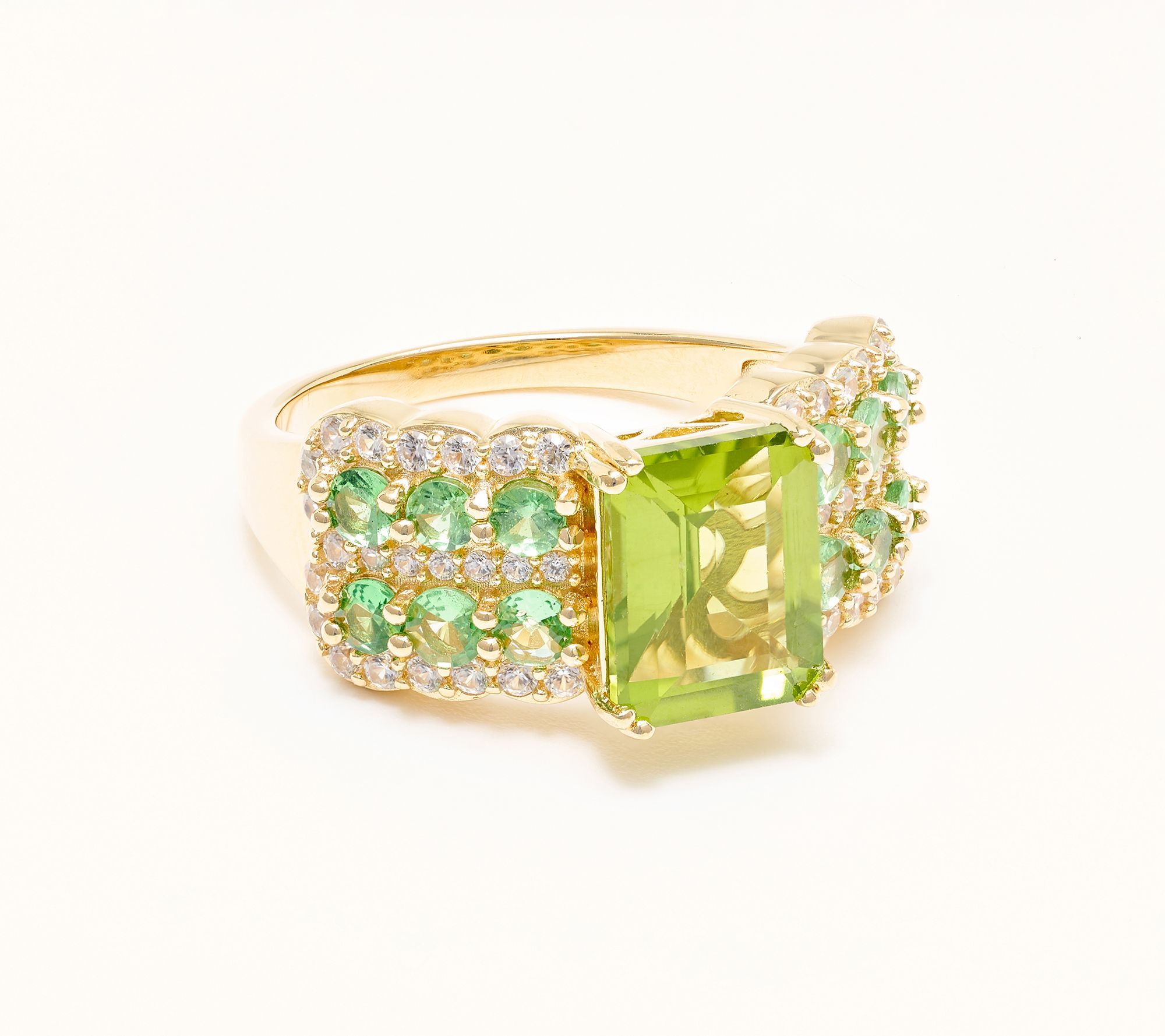 Affinity Gems Emerald Cut Center Stone Ring, Sterling