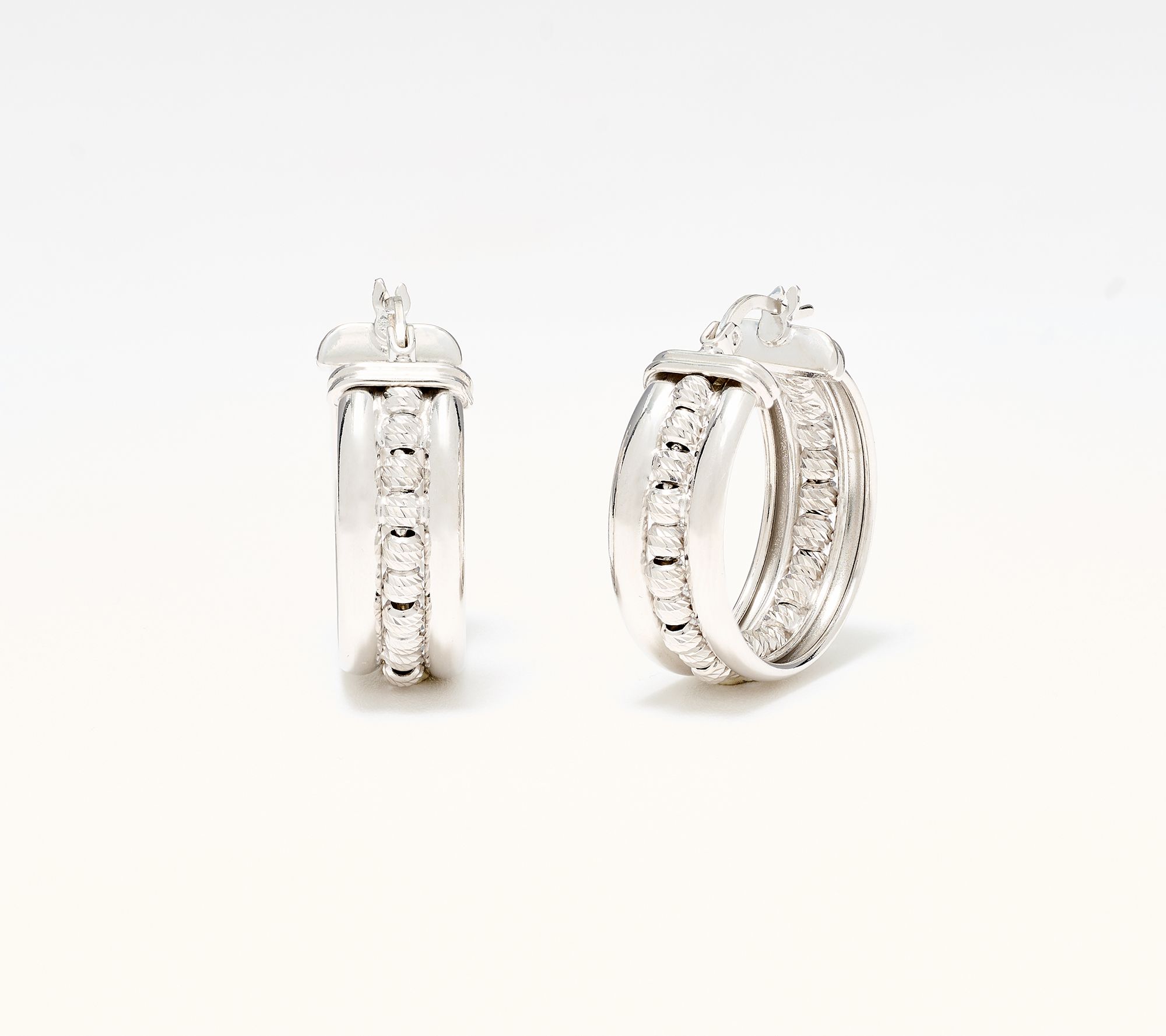 David Markstein Bronze Handcrafted Luxe Beaded Hoop Earrings