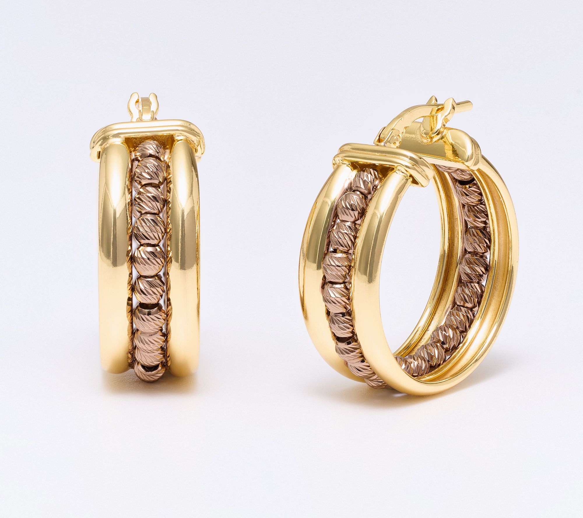 David Markstein Bronze Handcrafted Luxe Beaded Hoop Earrings
