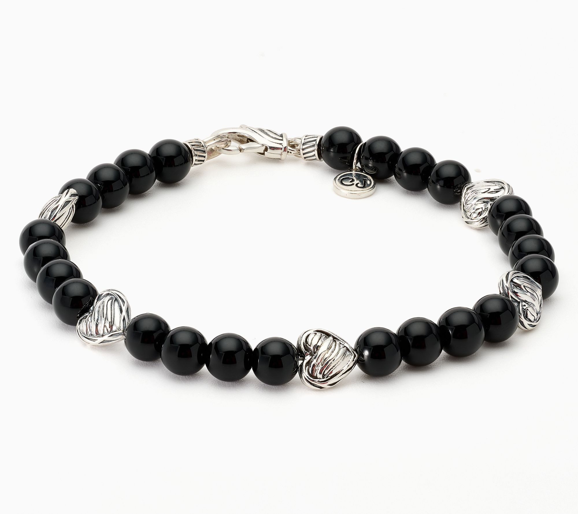 Christian James by Scott Grimes Sterling Heart & Gemstone Bead Bracelet
