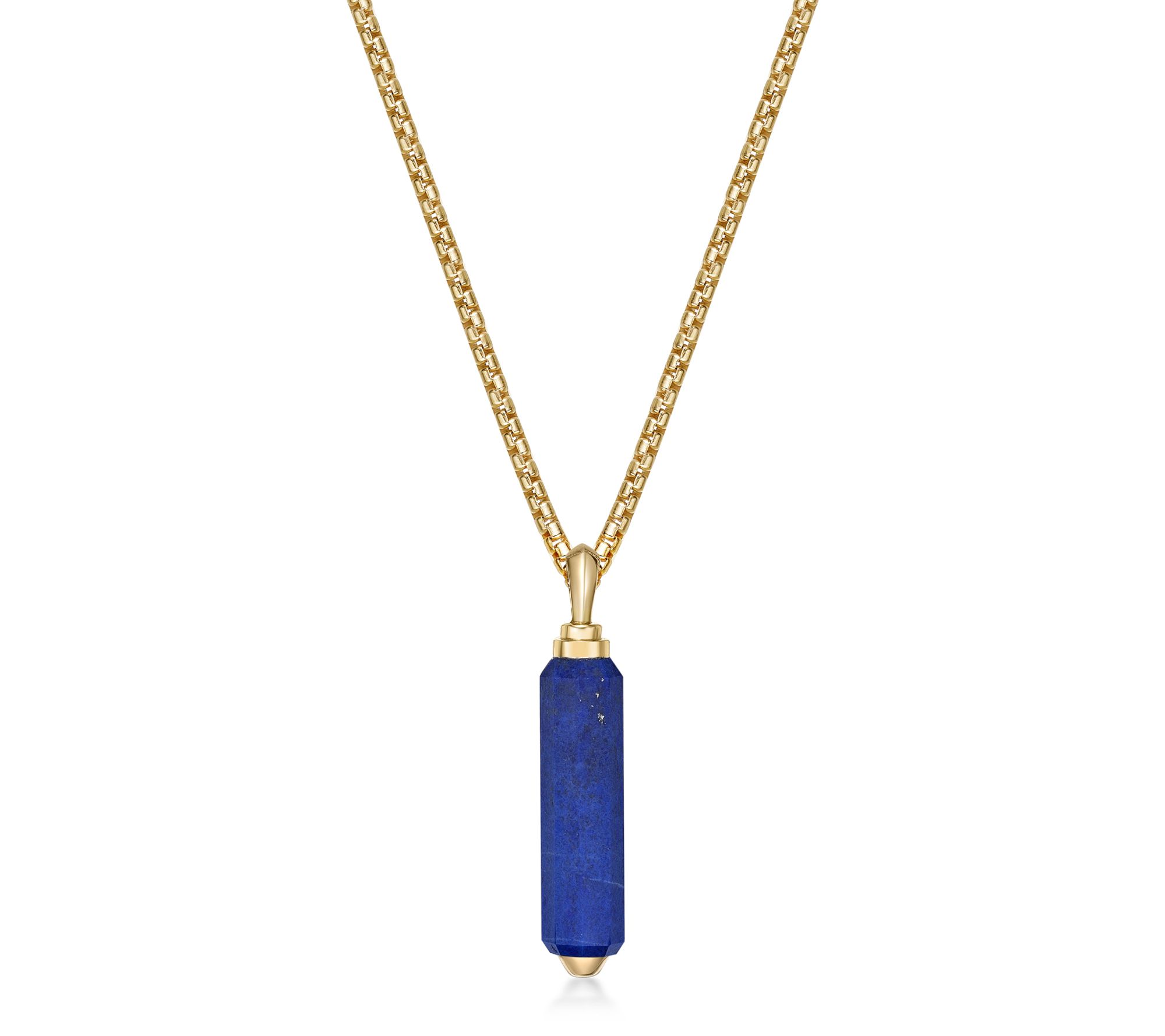 LYNX 14K Gold Plated Gemstone Pendant w/ Box Chain