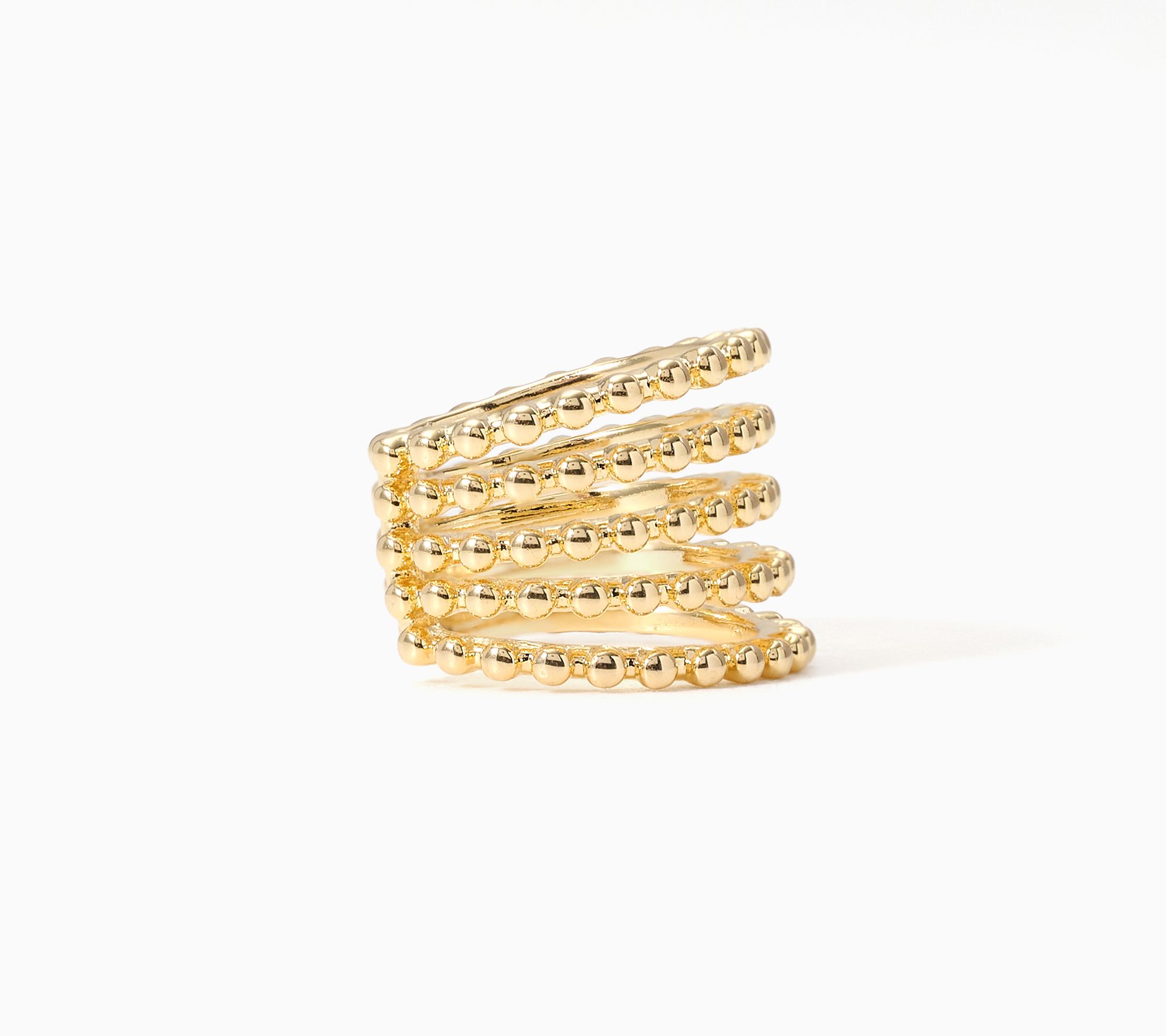 David Markstein Bronze Updated Beaded Multi-Row Ear Cuff