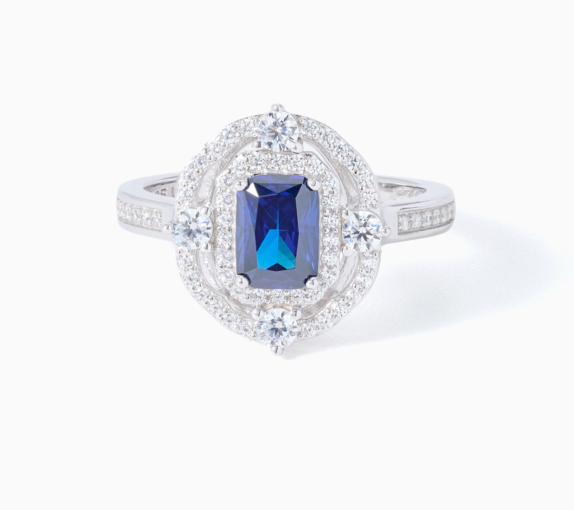 Diamonique x Kathy Levine Antica Emerald Cut Ring,Sterling