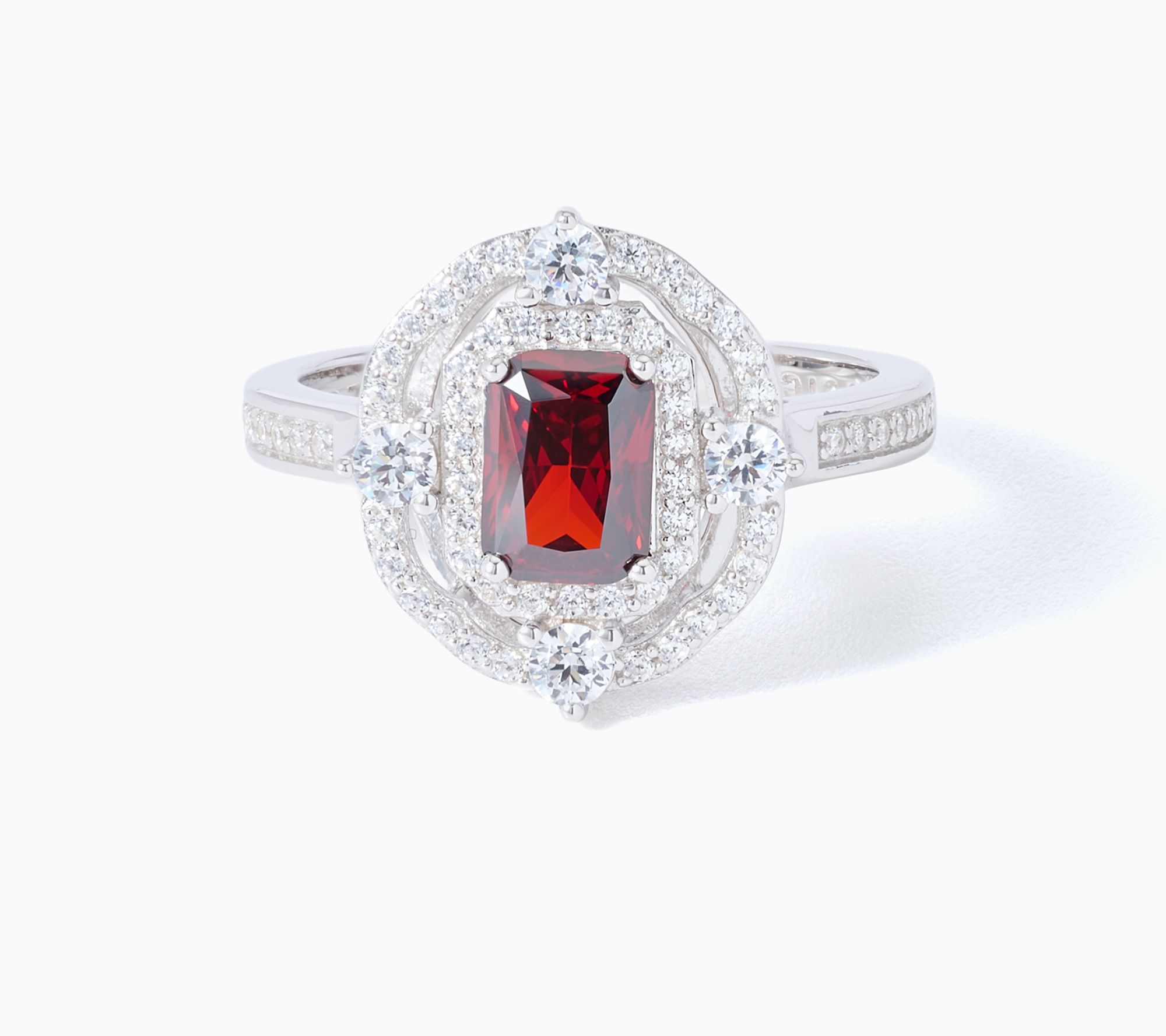 Diamonique x Kathy Levine Antica Emerald Cut Ring, Sterling