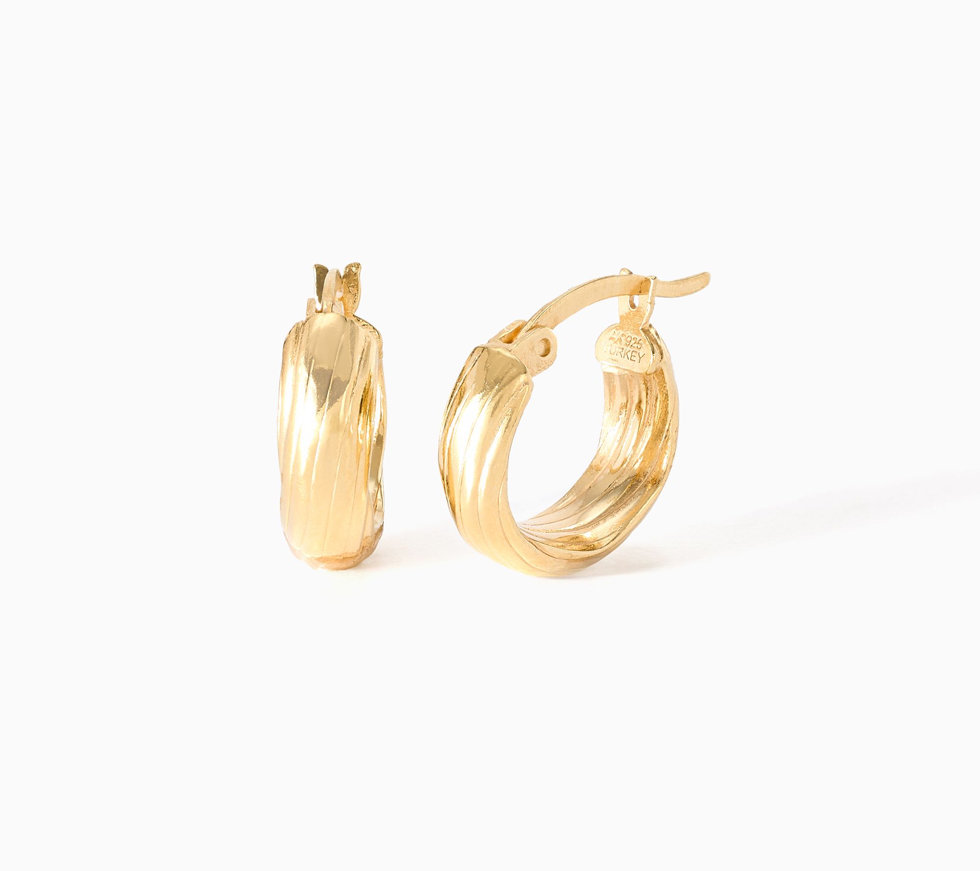 Silver Style 0.50 in Twist Texture Hoop Earring Sterling