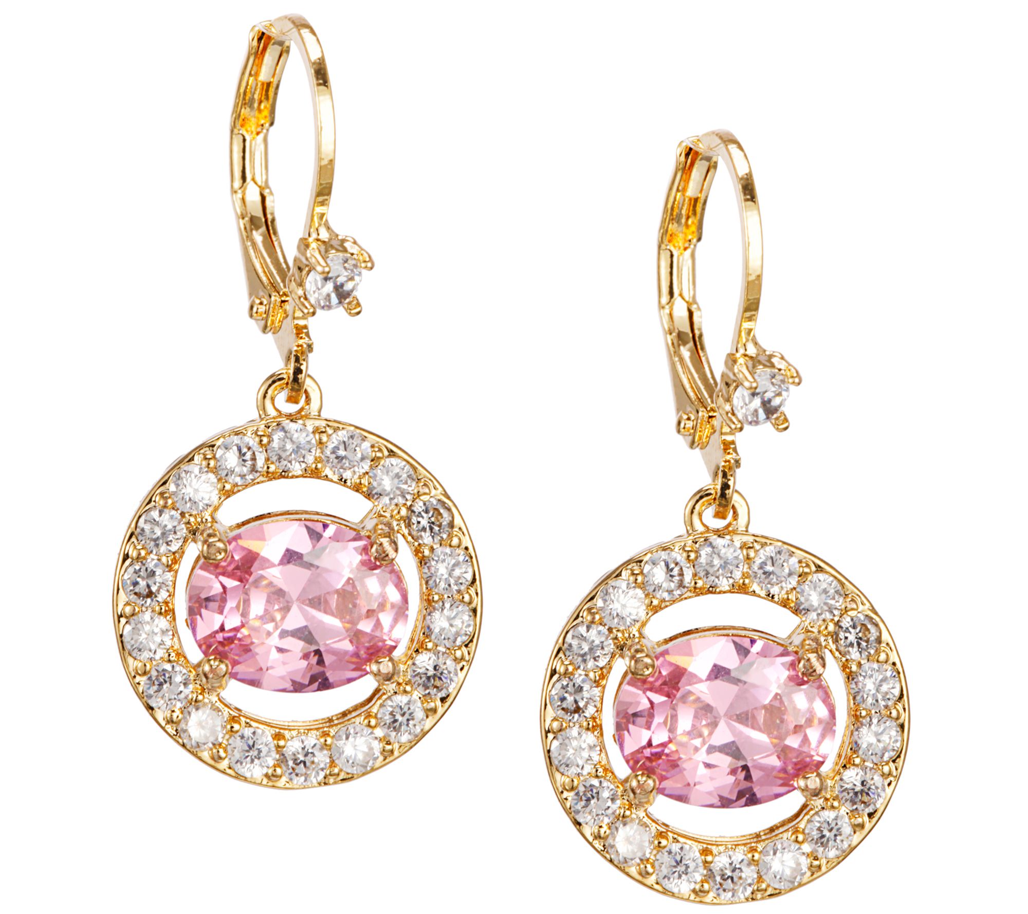 pink crystal earrings