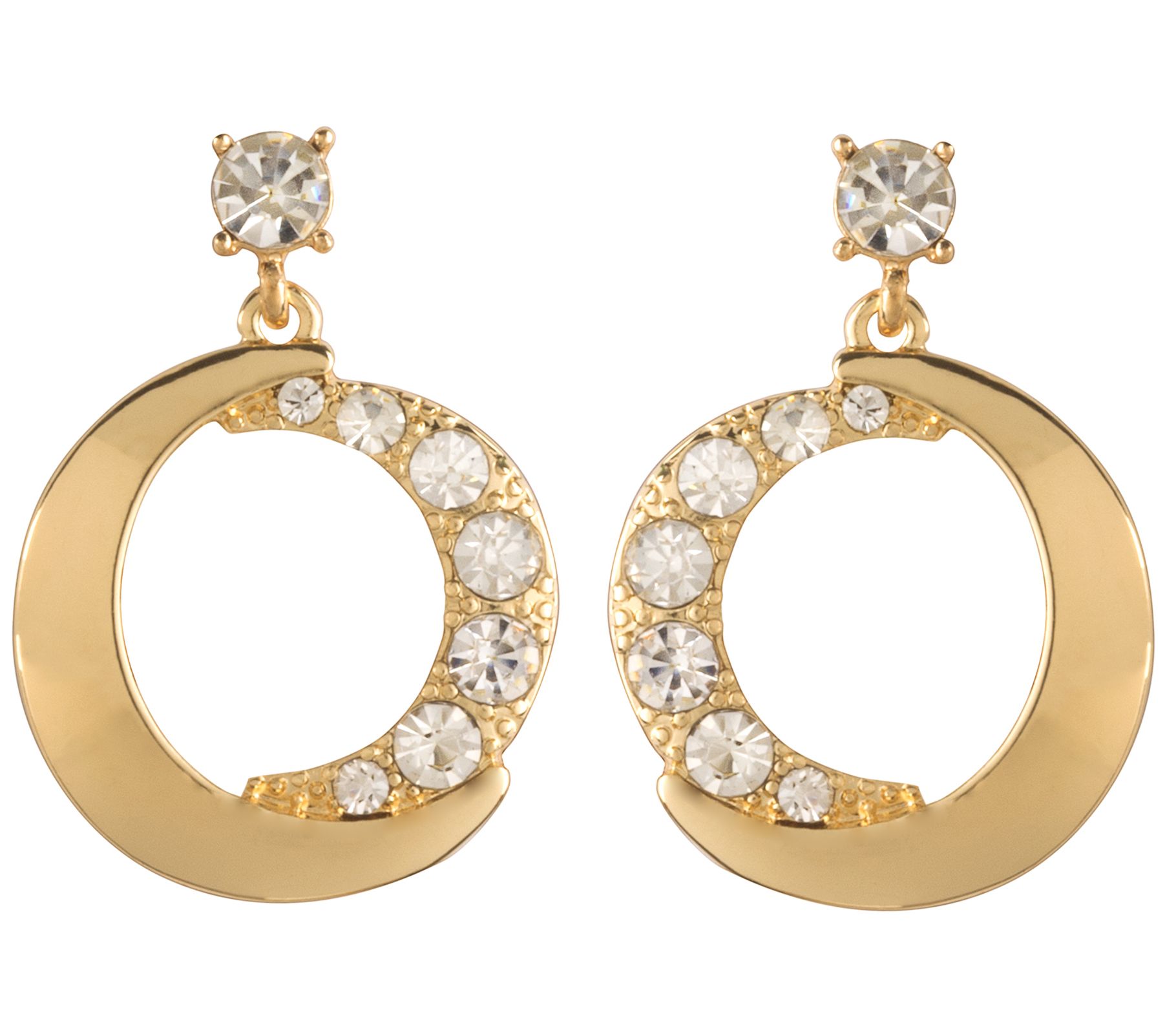 Bob Mackie Crystal Crescent Moon Earrings - QVC.com