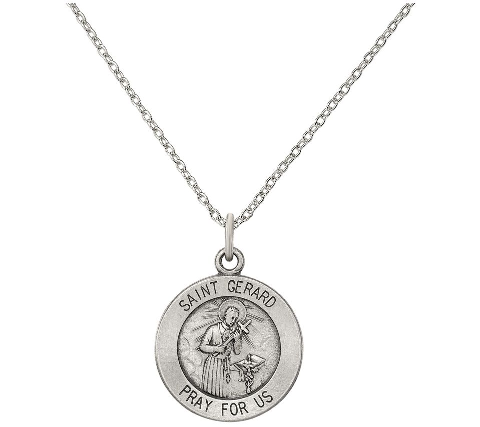 Sterling Silver St. Gerard Medal with Chain - QVC.com