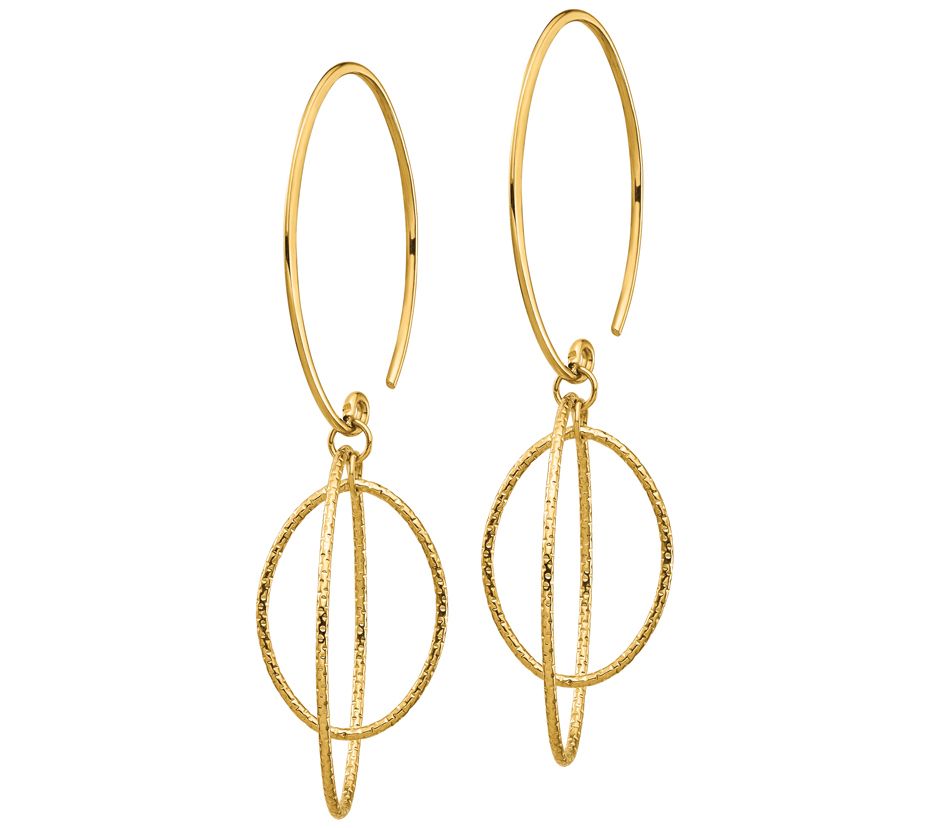 14K Gold Threader Hoop Earrings