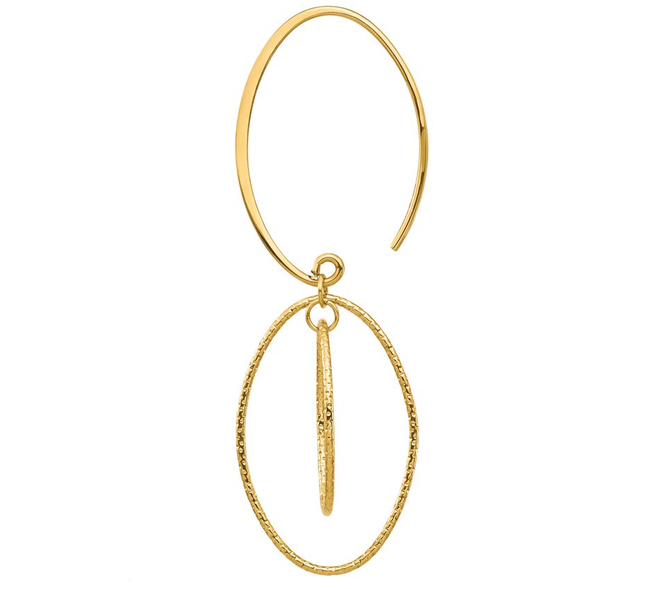 14K Gold Threader Hoop Earrings