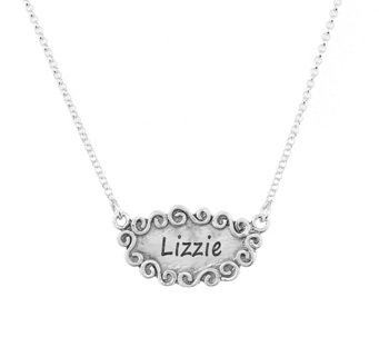 Or Paz Sterling Silver Personalized Scroll Necklace