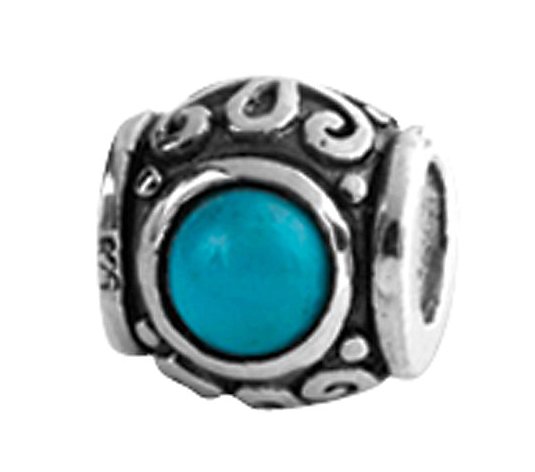 Prerogatives Sterling Design Turquoise Cubic Zirconia Bead
