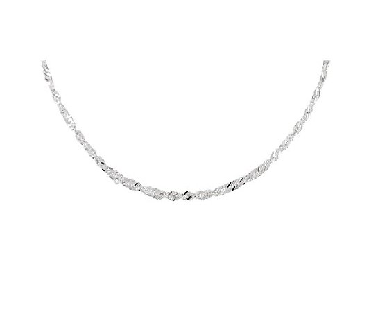 UltraFine Silver 20" Singapore Chain Necklace,6.6g
