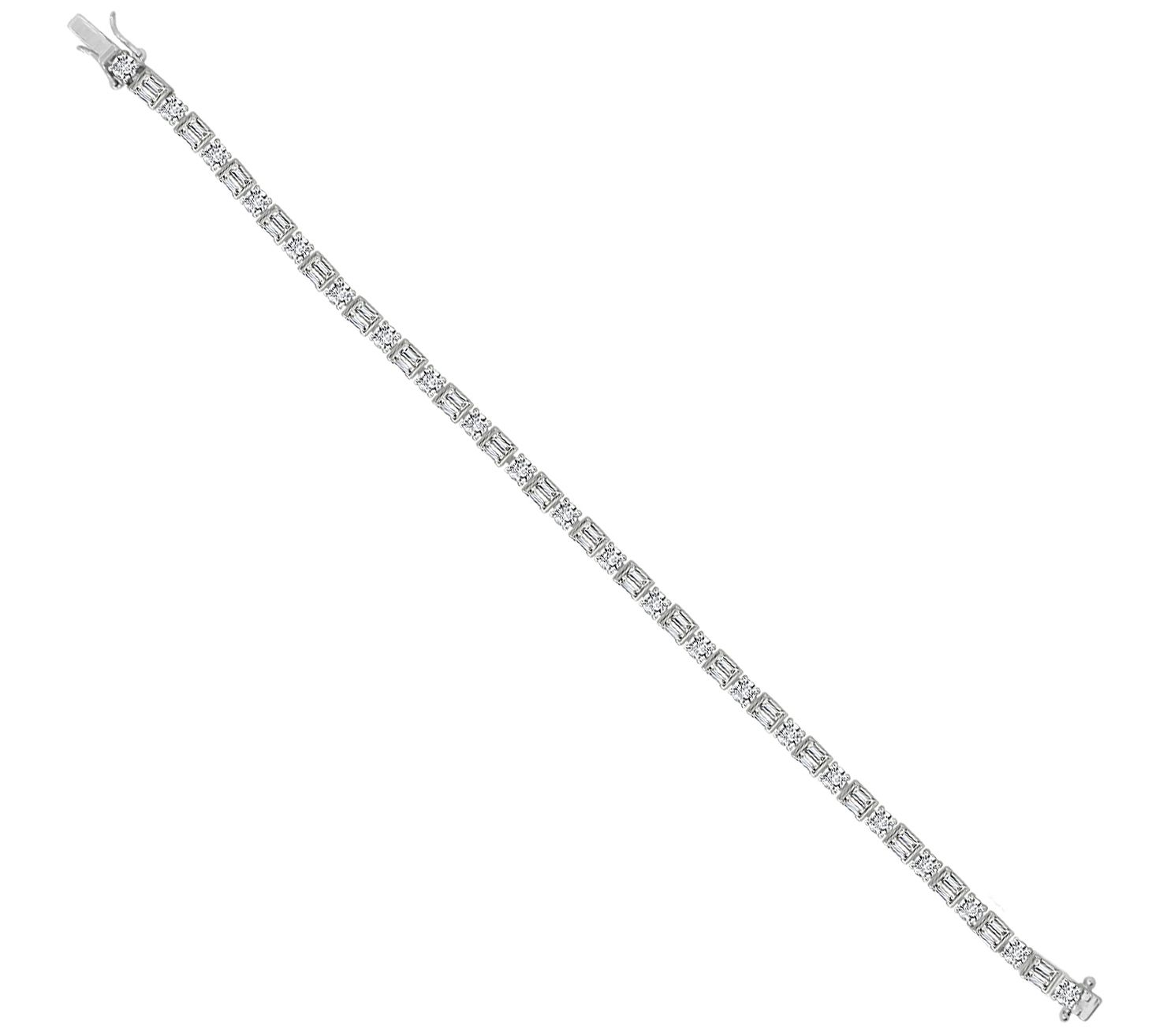 Epiphany Platinum Clad 6.40 Ct Diamonique Sterling 7-1/4" S-Bars Bracelet Qvc