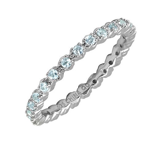 Simply Stacks Sterling Prong Set Aquamarine Stackable Ring