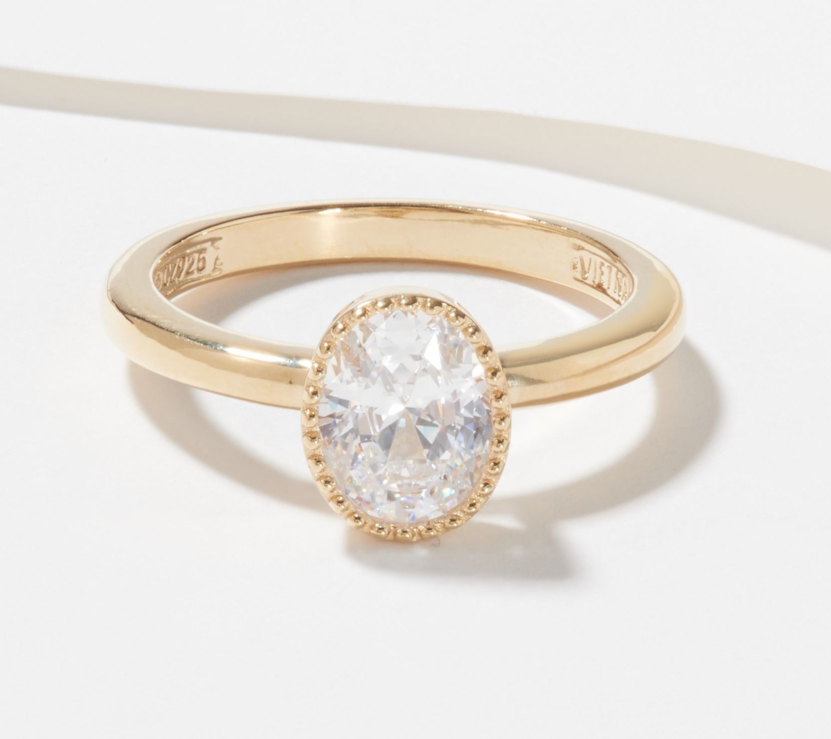 Diamonique 100-Facet 1.5 cttw Oval Cut Solitaire Ring, Sterling