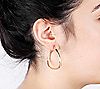 Veronese 18K Clad 1-1/2" Round Wavy Hoop Earrings, 2 of 2