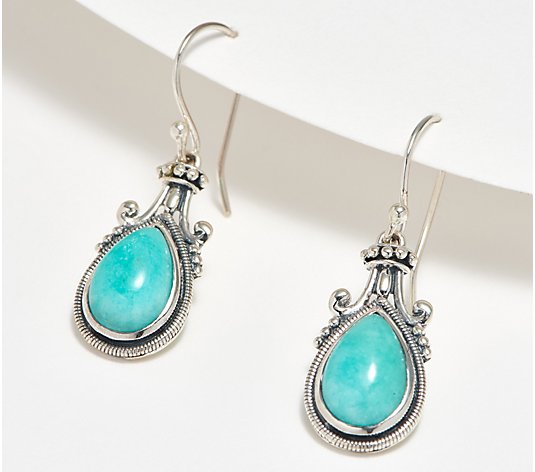 Artisan Crafted Sterling Silver Gemstone Cabochon Earrings